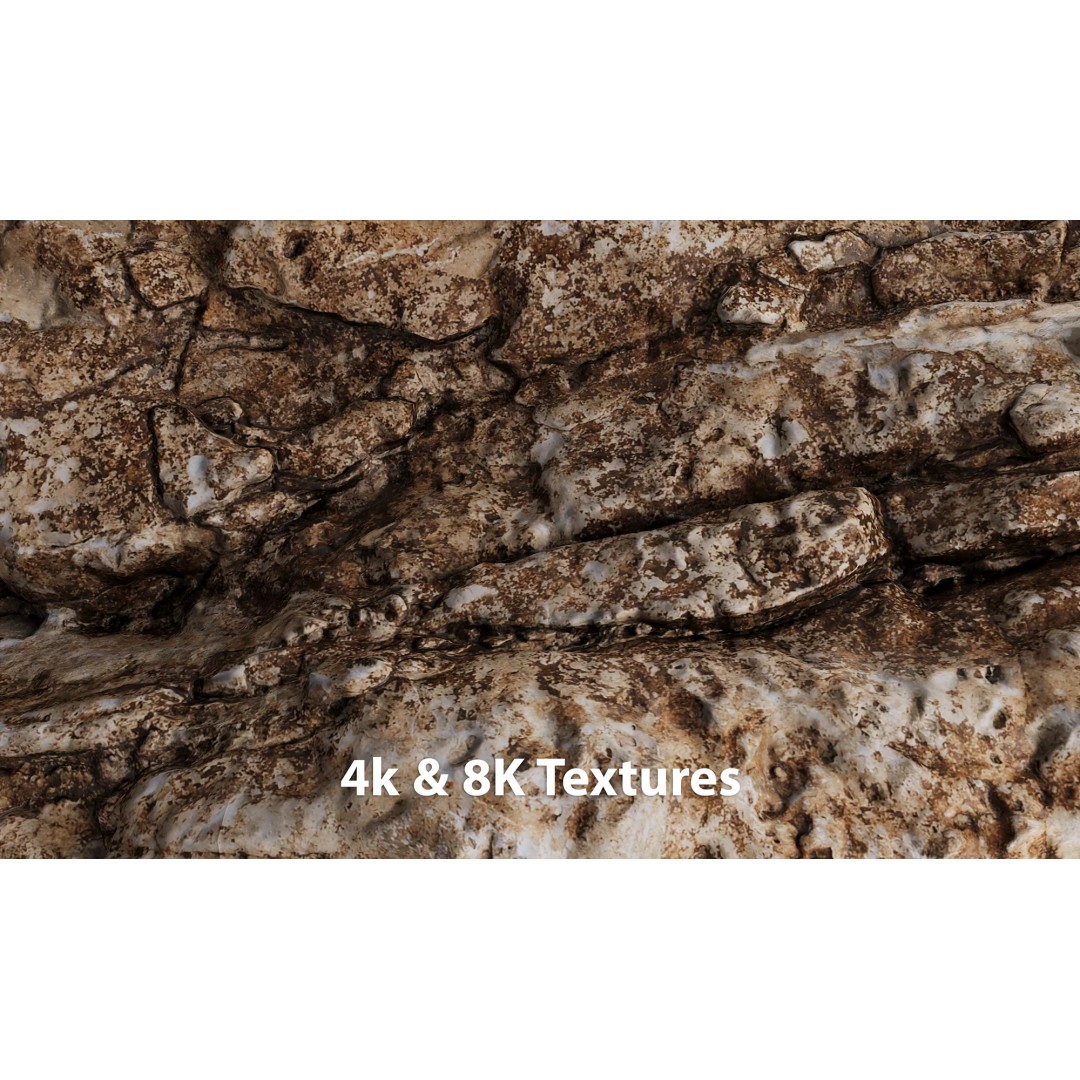 Photorealistic Rock 3D Model – Low Poly PBR Asset, 8K Textures - View 21