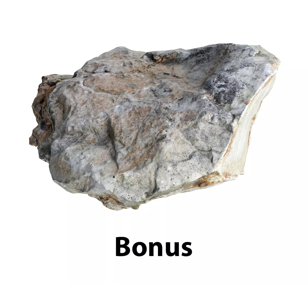 Photorealistic Rock 3D Model – Low Poly PBR Asset, 8K Textures - View 45