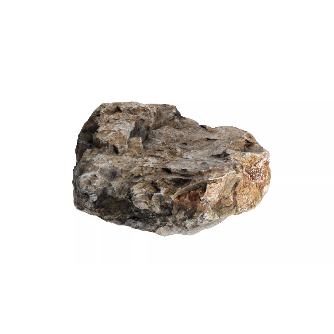 Photorealistic Rock 3D Model – Low Poly PBR Asset, FBX, OBJ - View 23