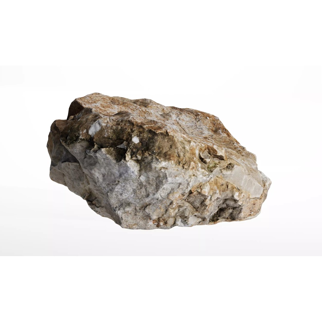 Photorealistic Rock 3D Model – Low Poly PBR Asset, FBX, OBJ - View 27