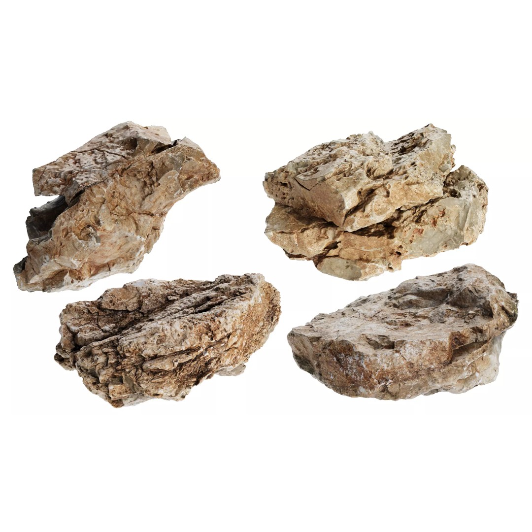 Photorealistic Rock 3D Model – Low Poly PBR Asset, FBX, OBJ - View 3