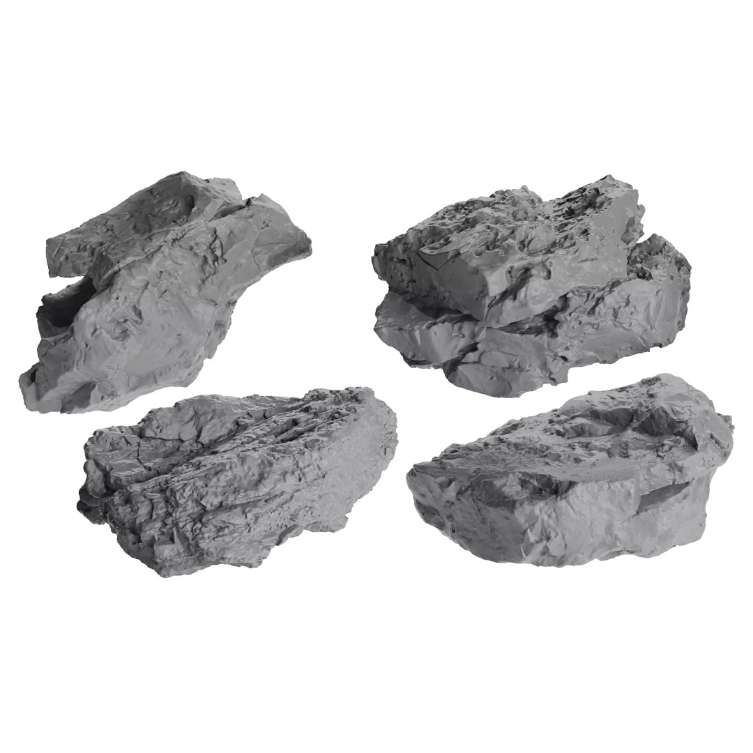 Photorealistic Rock 3D Model – Low Poly PBR Asset, FBX, OBJ - View 6