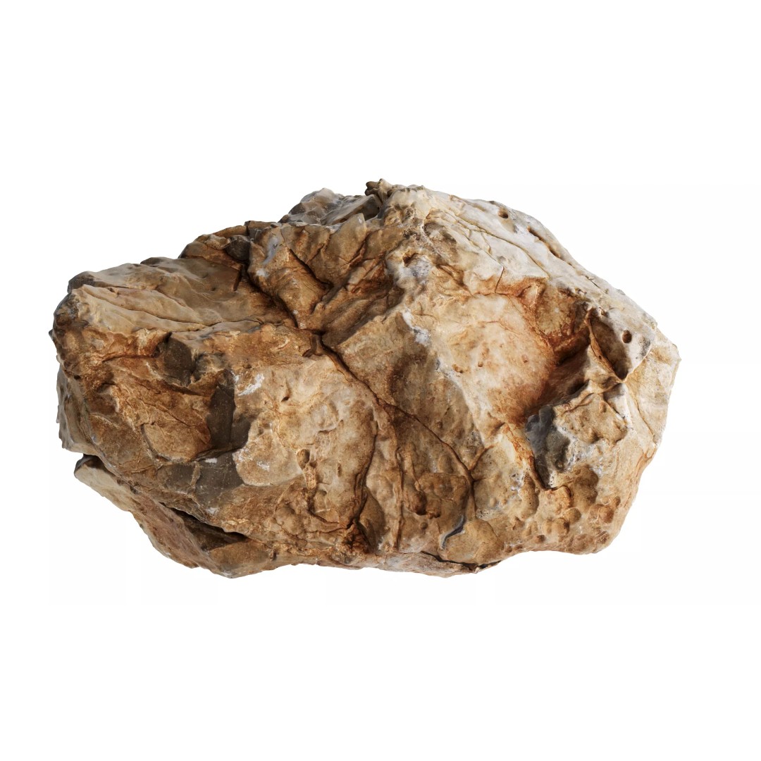 Photorealistic Rock 3D Model – Low Poly PBR Asset, FBX, OBJ - View 7