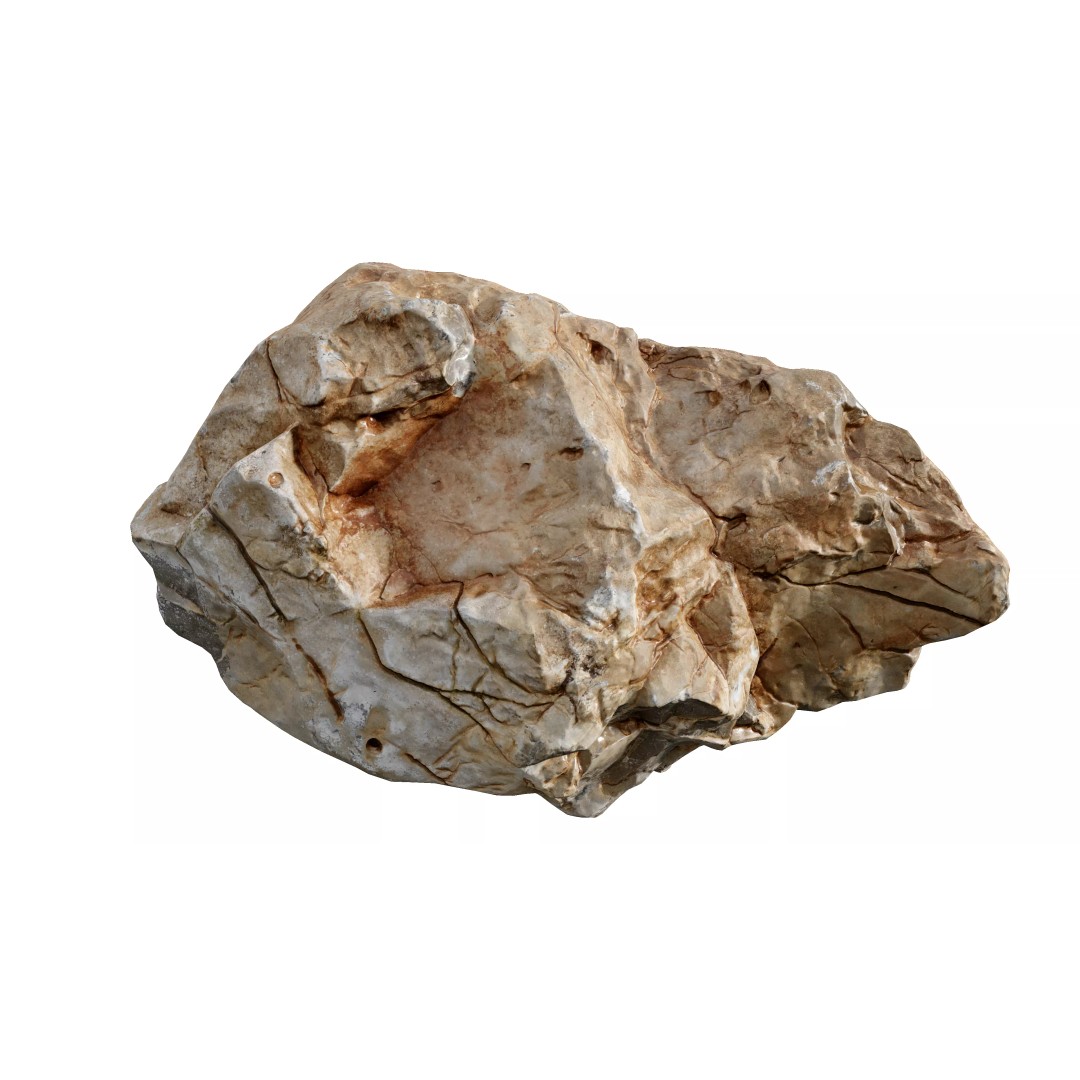 Photorealistic Rock 3D Model – Low Poly PBR Asset, FBX, OBJ - View 9