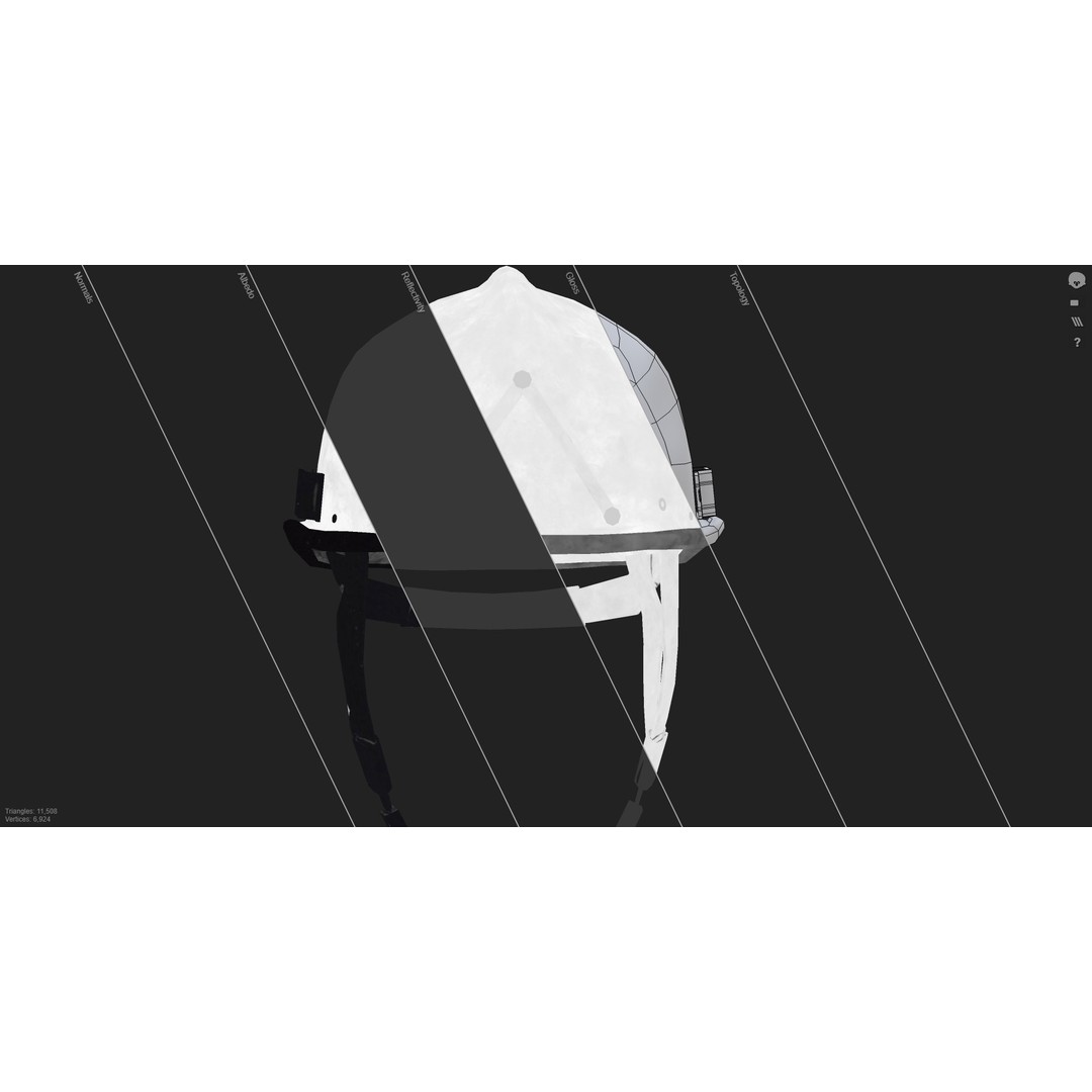 Pacific R5SNB Rescue Helmet 3D Model – Low Poly PBR Textures, FBX/OBJ - View 4