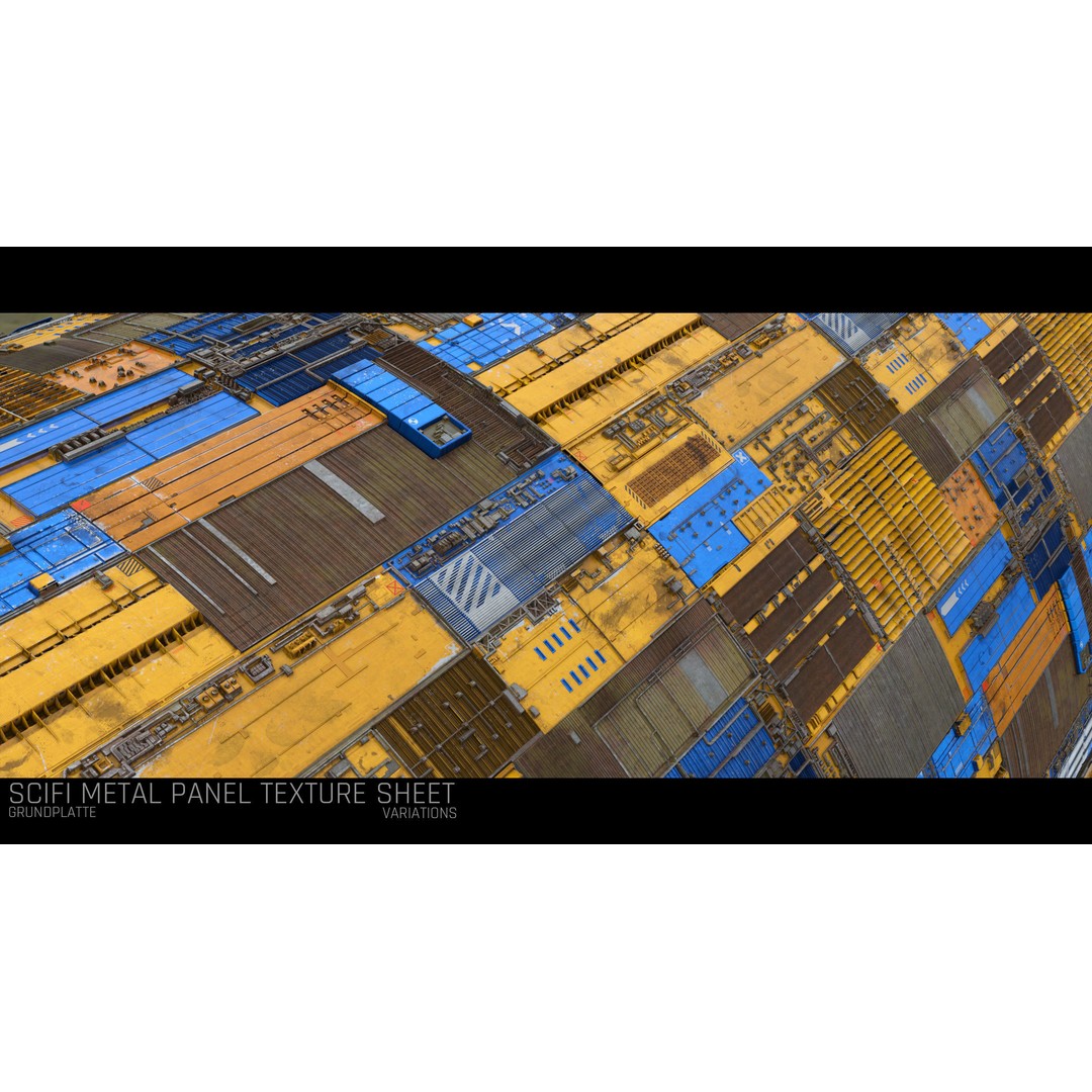 Sci-Fi Wall Panel Texture Set – PBR Textures for Spaceships, PNG & TIFF - View 10
