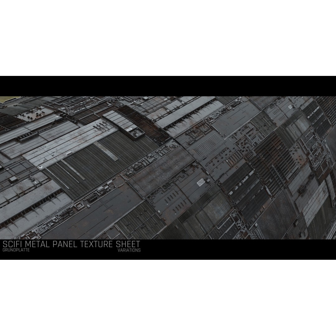 Sci-Fi Wall Panel Texture Set – PBR Textures for Spaceships, PNG & TIFF - View 11