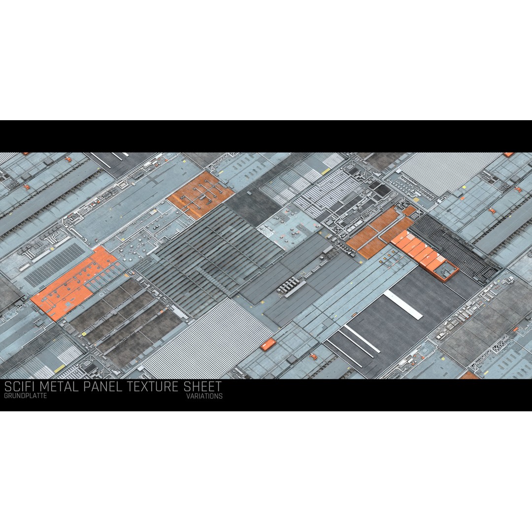 Sci-Fi Wall Panel Texture Set – PBR Textures for Spaceships, PNG & TIFF - View 12
