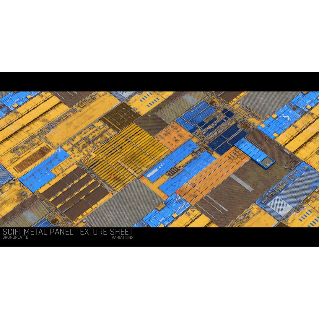 Sci-Fi Wall Panel Texture Set – PBR Textures for Spaceships, PNG & TIFF - View 13
