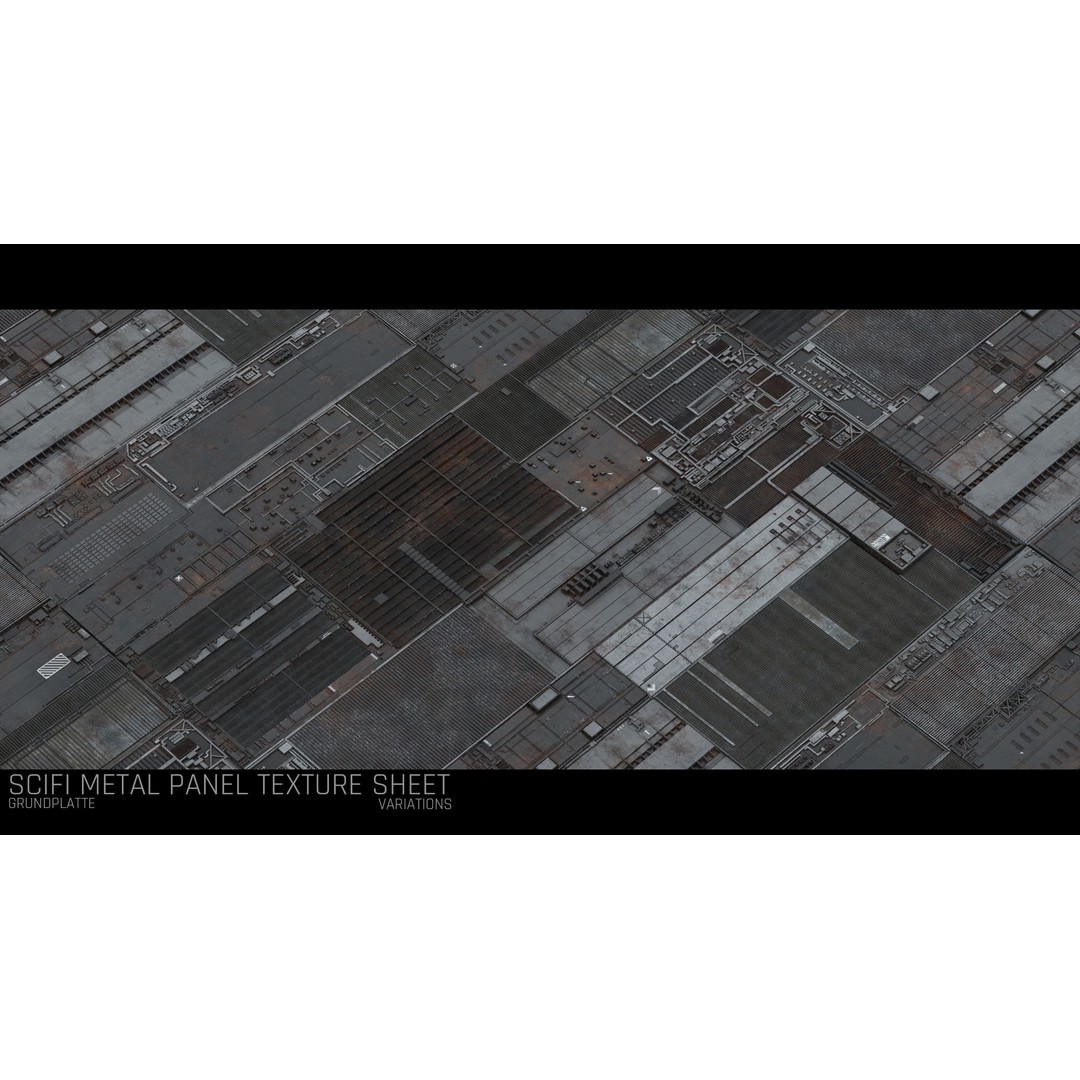 Sci-Fi Wall Panel Texture Set – PBR Textures for Spaceships, PNG & TIFF - View 14