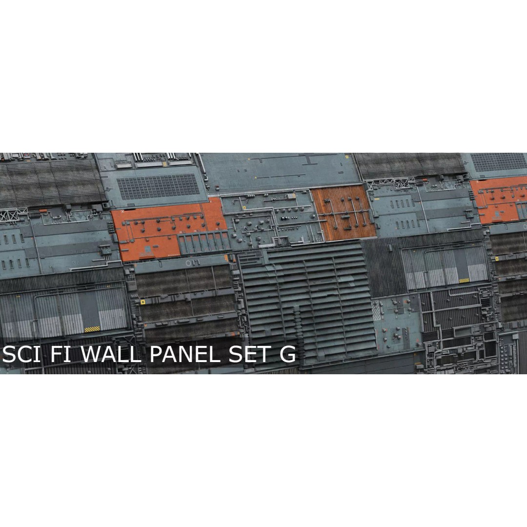Sci-Fi Wall Panel Texture Set – PBR Textures for Spaceships, PNG & TIFF - View 2