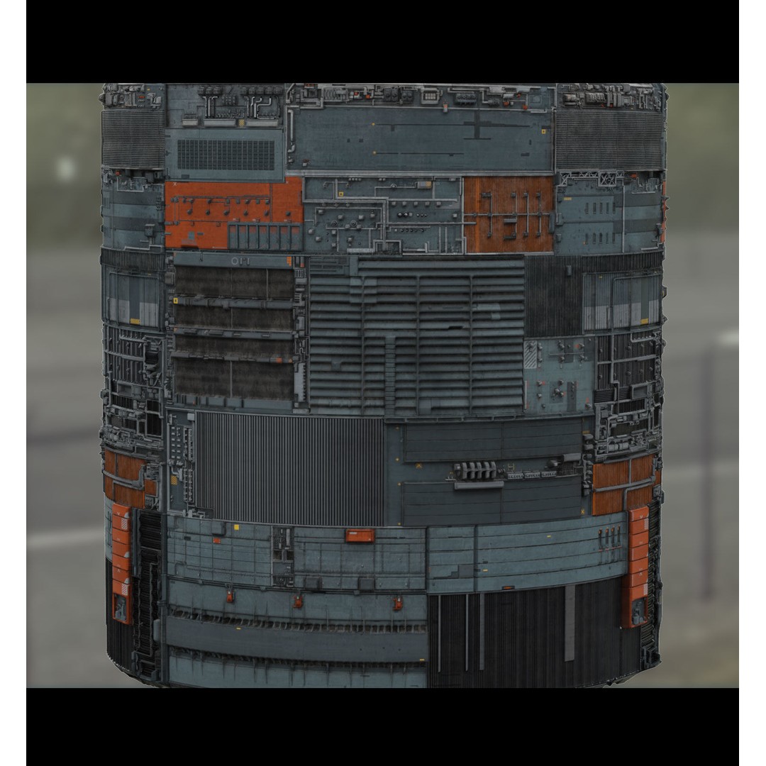 Sci-Fi Wall Panel Texture Set – PBR Textures for Spaceships, PNG & TIFF - View 3