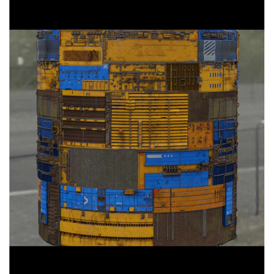 Sci-Fi Wall Panel Texture Set – PBR Textures for Spaceships, PNG & TIFF - View 4