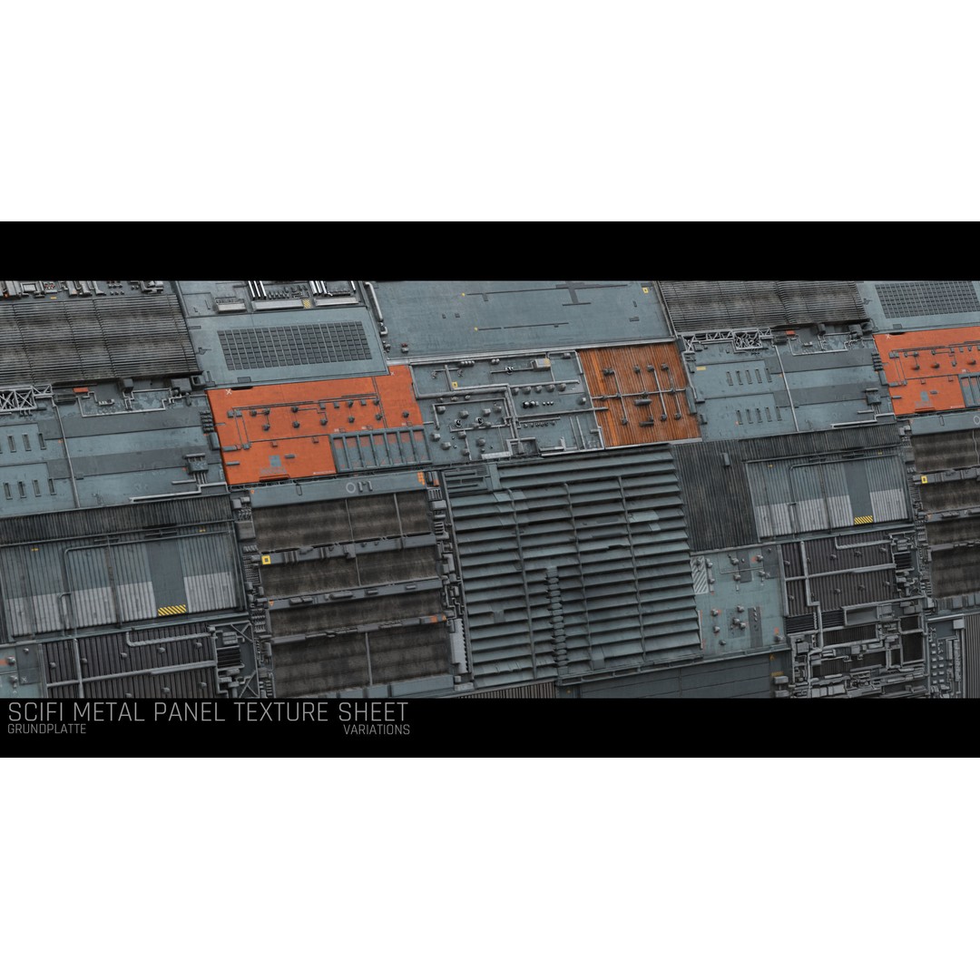 Sci-Fi Wall Panel Texture Set – PBR Textures for Spaceships, PNG & TIFF - View 6