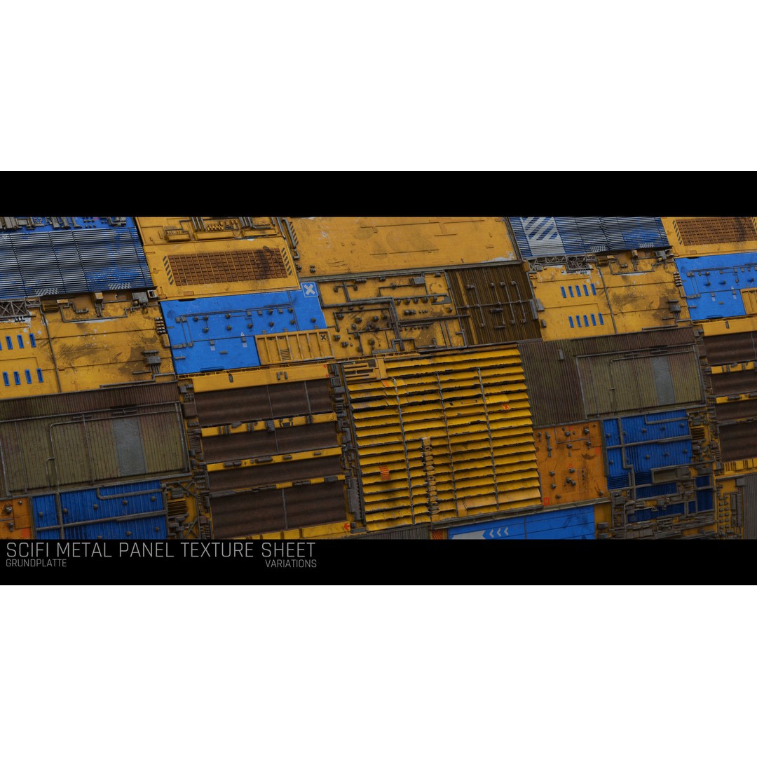 Sci-Fi Wall Panel Texture Set – PBR Textures for Spaceships, PNG & TIFF - View 7