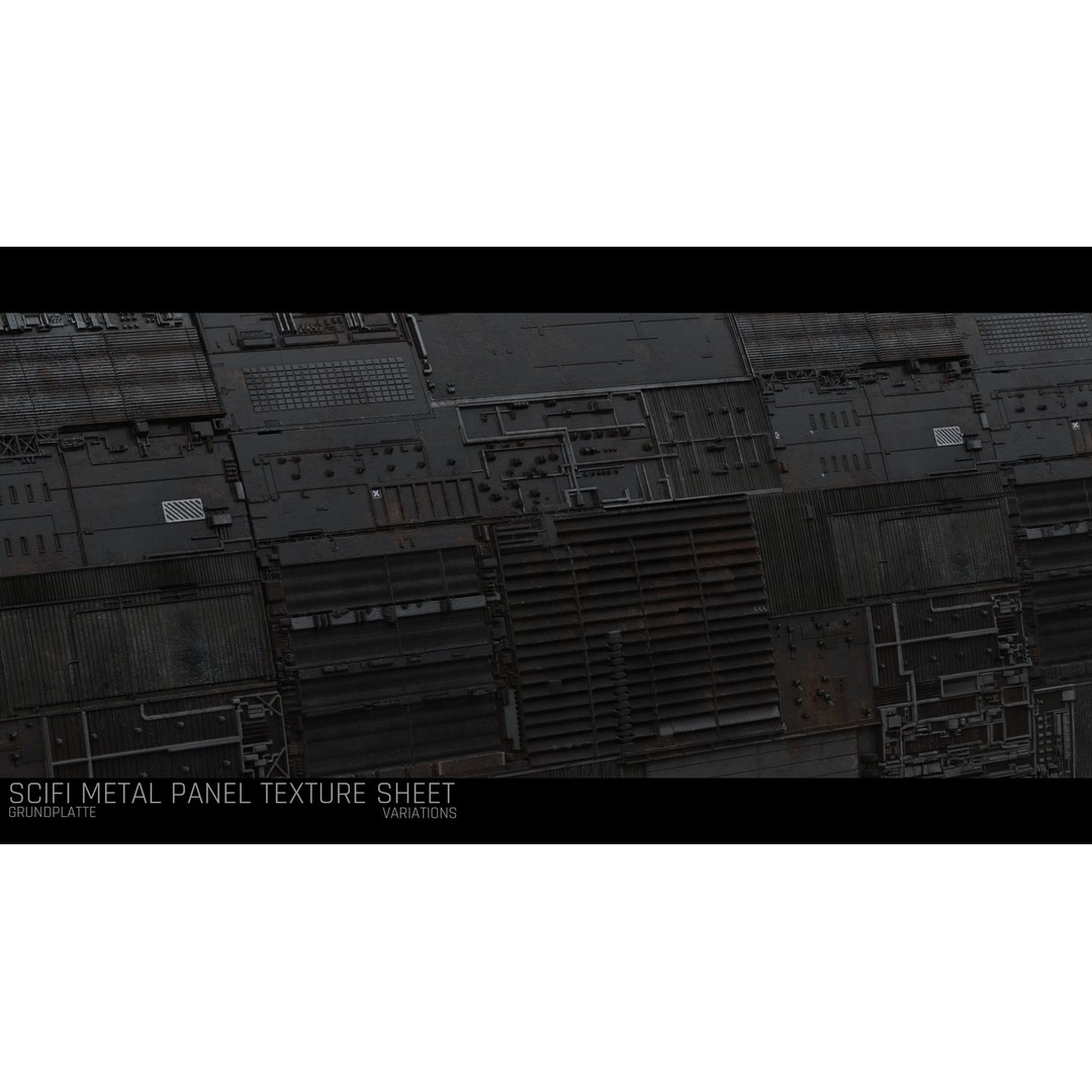 Sci-Fi Wall Panel Texture Set – PBR Textures for Spaceships, PNG & TIFF - View 8