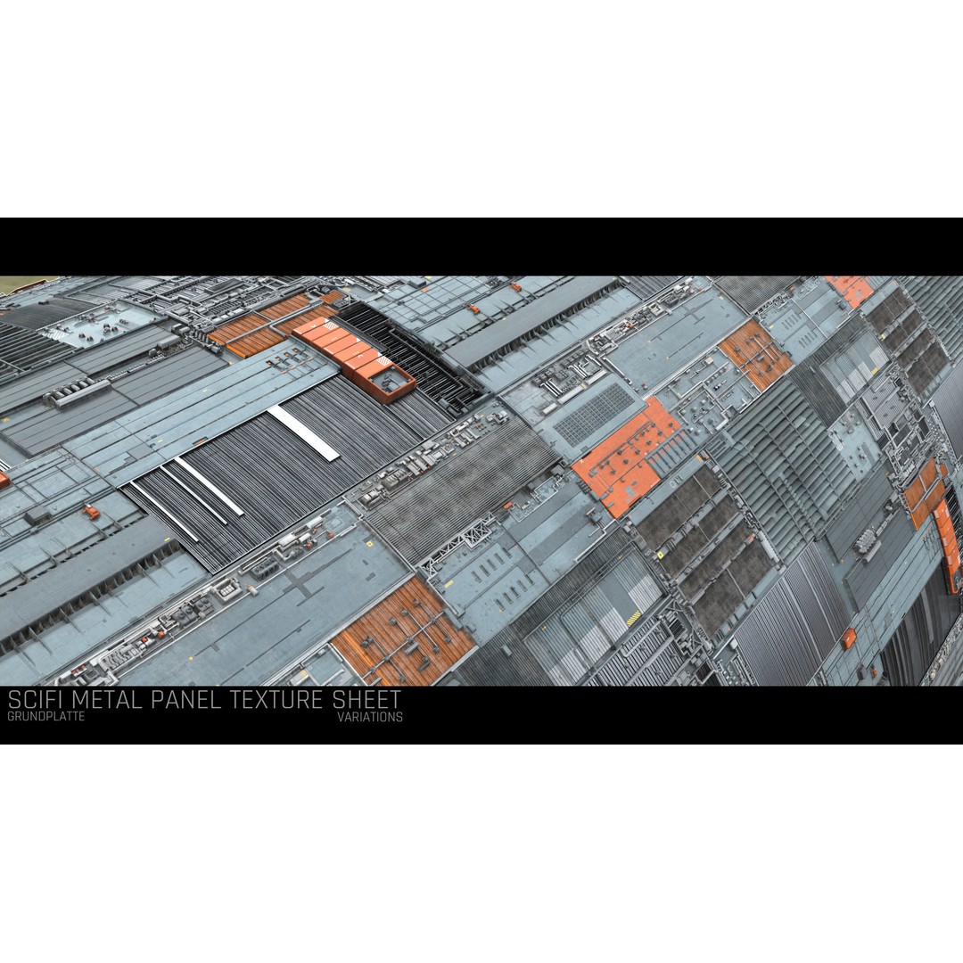 Sci-Fi Wall Panel Texture Set – PBR Textures for Spaceships, PNG & TIFF - View 9