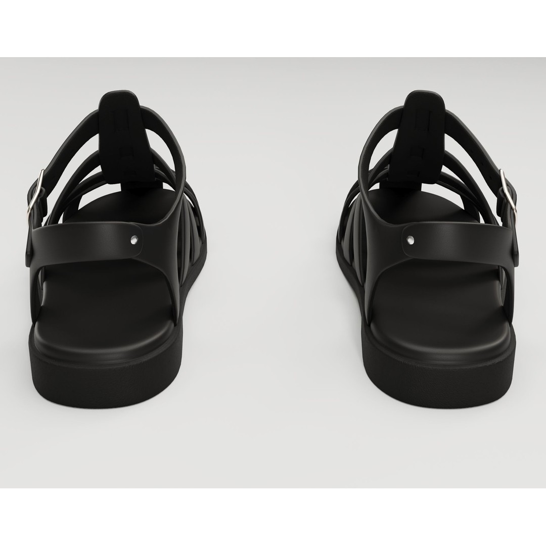 Ezerosy Gladiators 3D Model – Low Poly Strappy Sandals, FBX, Game Ready - View 13