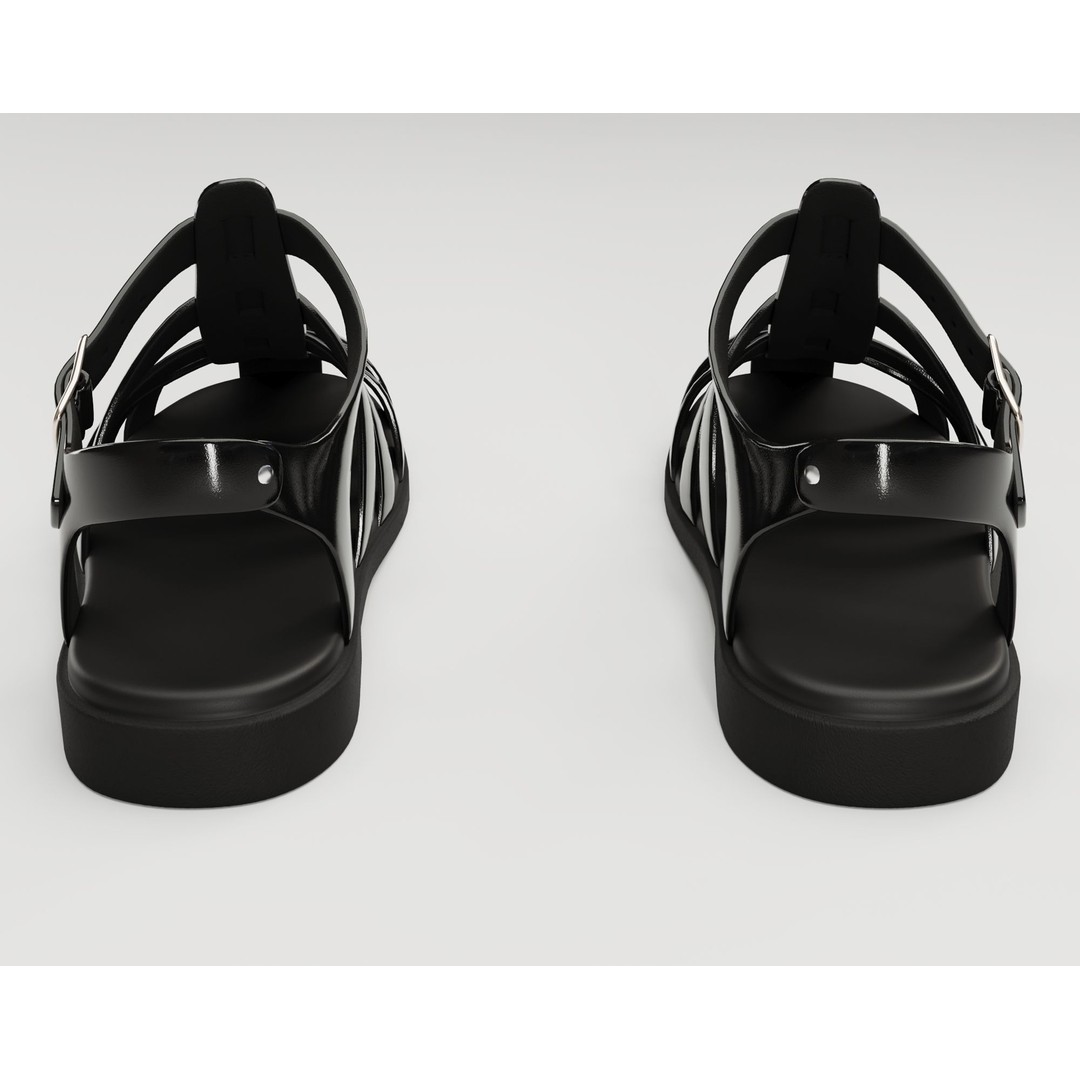 Ezerosy Gladiators 3D Model – Low Poly Strappy Sandals, FBX, Game Ready - View 14