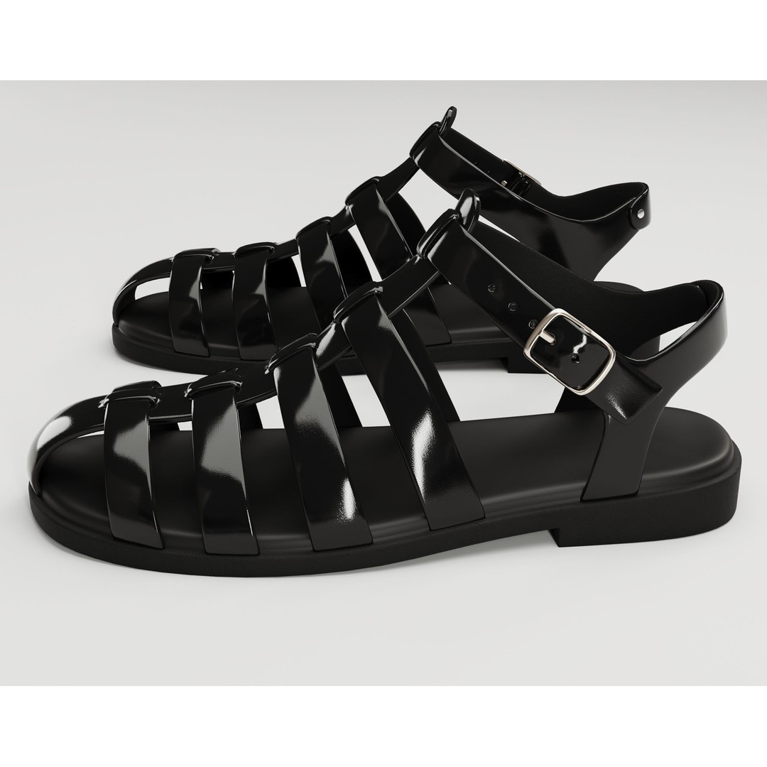 Ezerosy Gladiators 3D Model – Low Poly Strappy Sandals, FBX, Game Ready - View 18