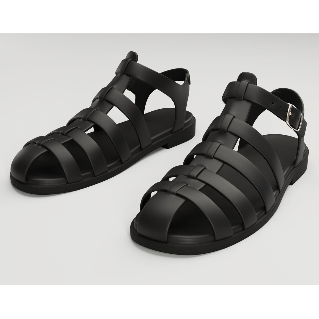 Ezerosy Gladiators 3D Model – Low Poly Strappy Sandals, FBX, Game Ready - View 19