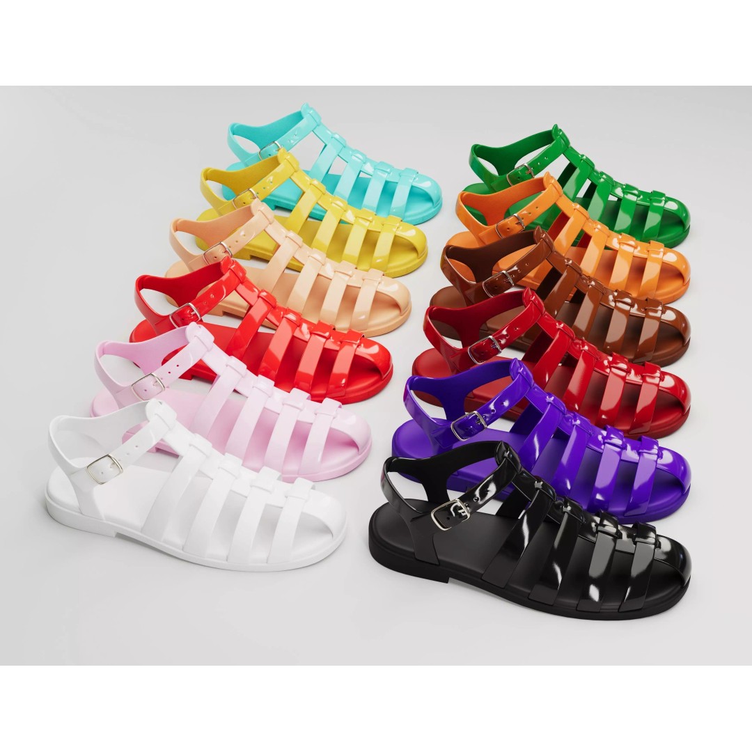 Ezerosy Gladiators 3D Model – Low Poly Strappy Sandals, FBX, Game Ready - View 2