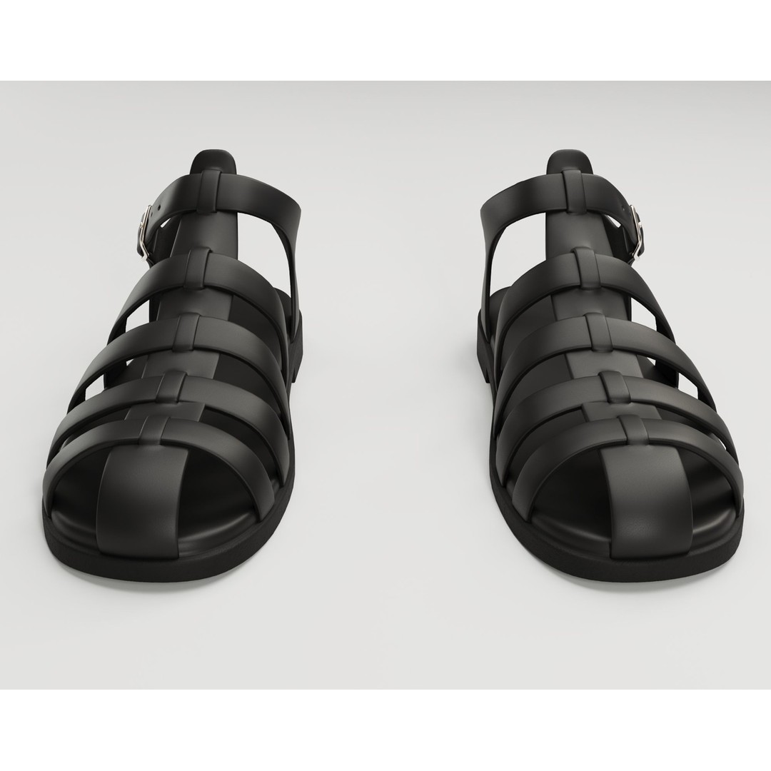Ezerosy Gladiators 3D Model – Low Poly Strappy Sandals, FBX, Game Ready - View 21