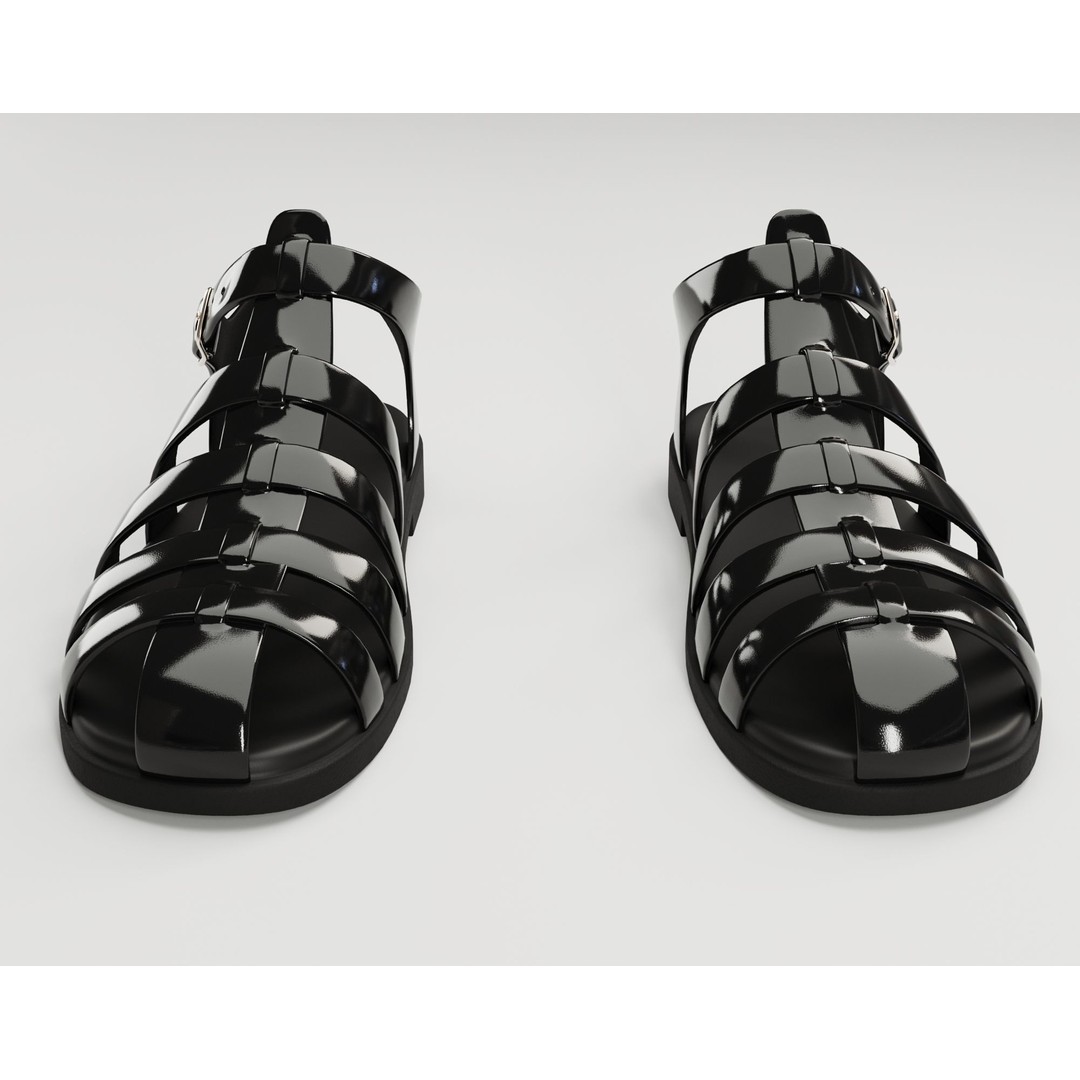 Ezerosy Gladiators 3D Model – Low Poly Strappy Sandals, FBX, Game Ready - View 22