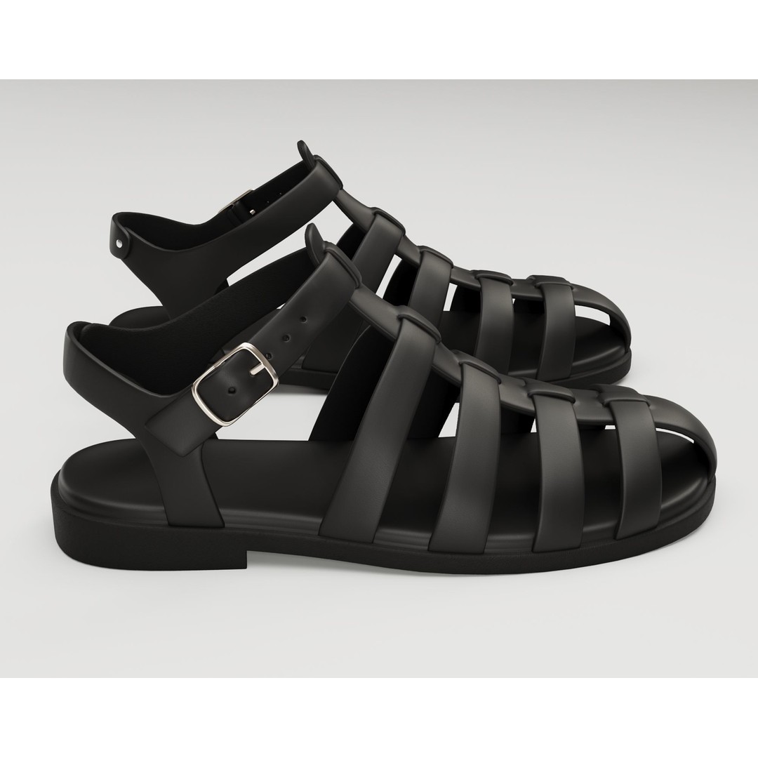 Ezerosy Gladiators 3D Model – Low Poly Strappy Sandals, FBX, Game Ready - View 7
