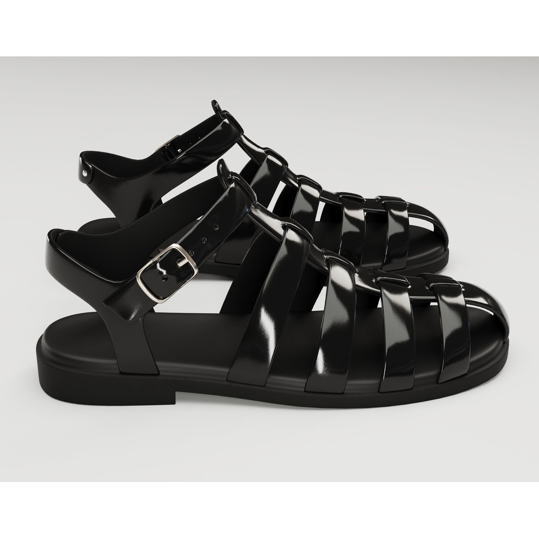Ezerosy Gladiators 3D Model – Low Poly Strappy Sandals, FBX, Game Ready - View 8