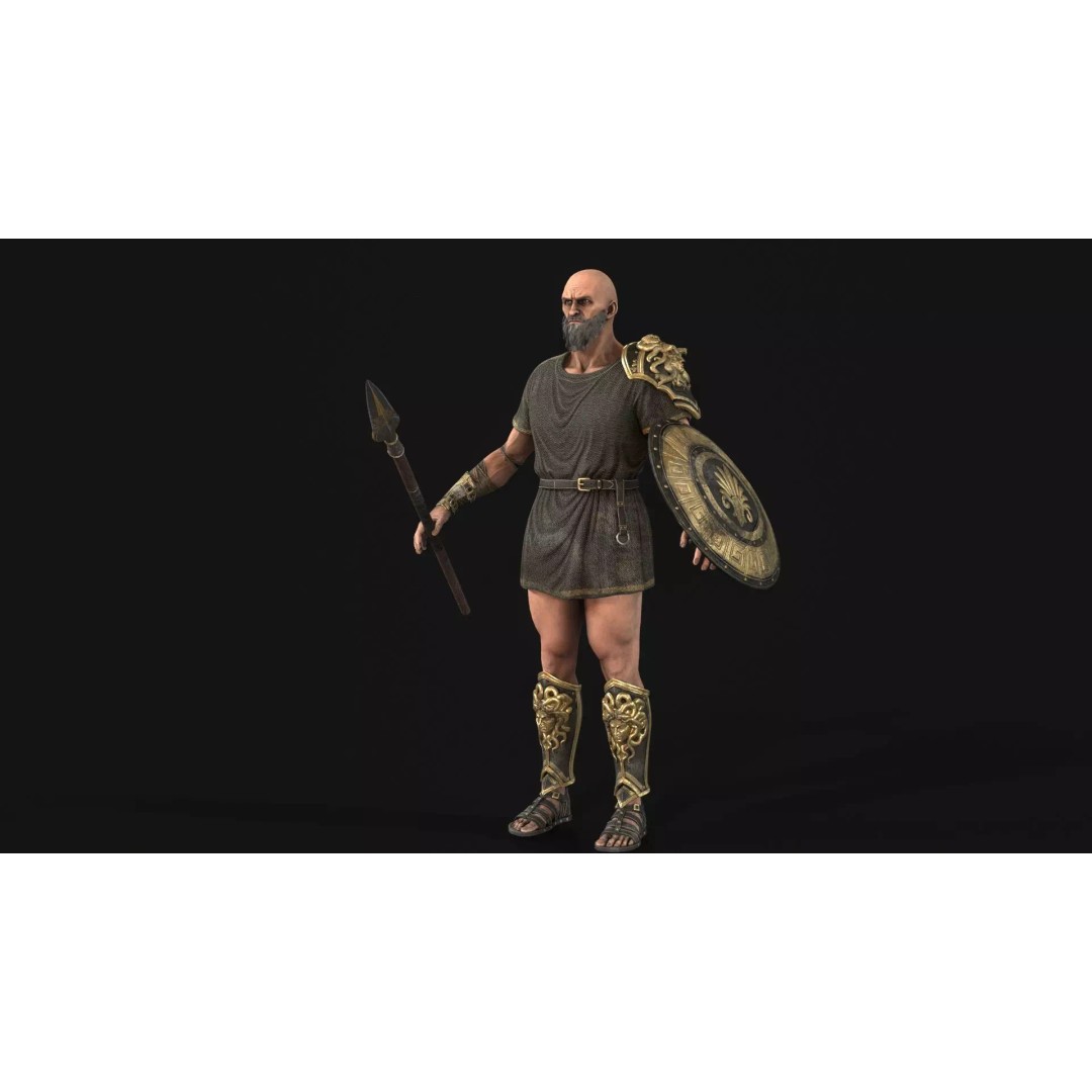 MythWarrior2 3D Model – Low Poly Rigged Character for Games - View 10
