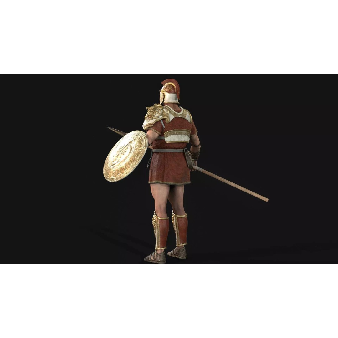 MythWarrior2 3D Model – Low Poly Rigged Character for Games - View 11