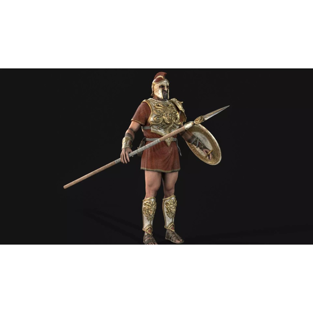 MythWarrior2 3D Model – Low Poly Rigged Character for Games - View 12