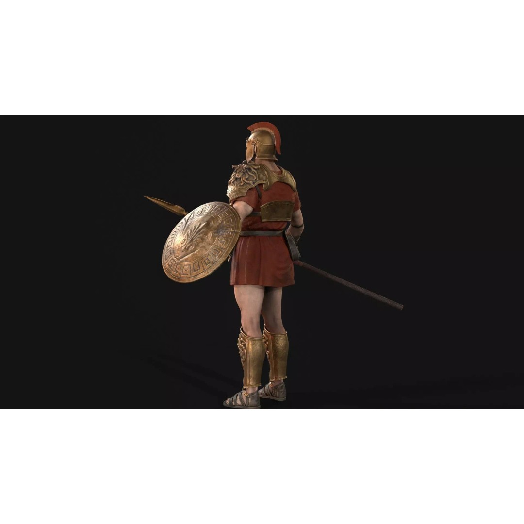MythWarrior2 3D Model – Low Poly Rigged Character for Games - View 13