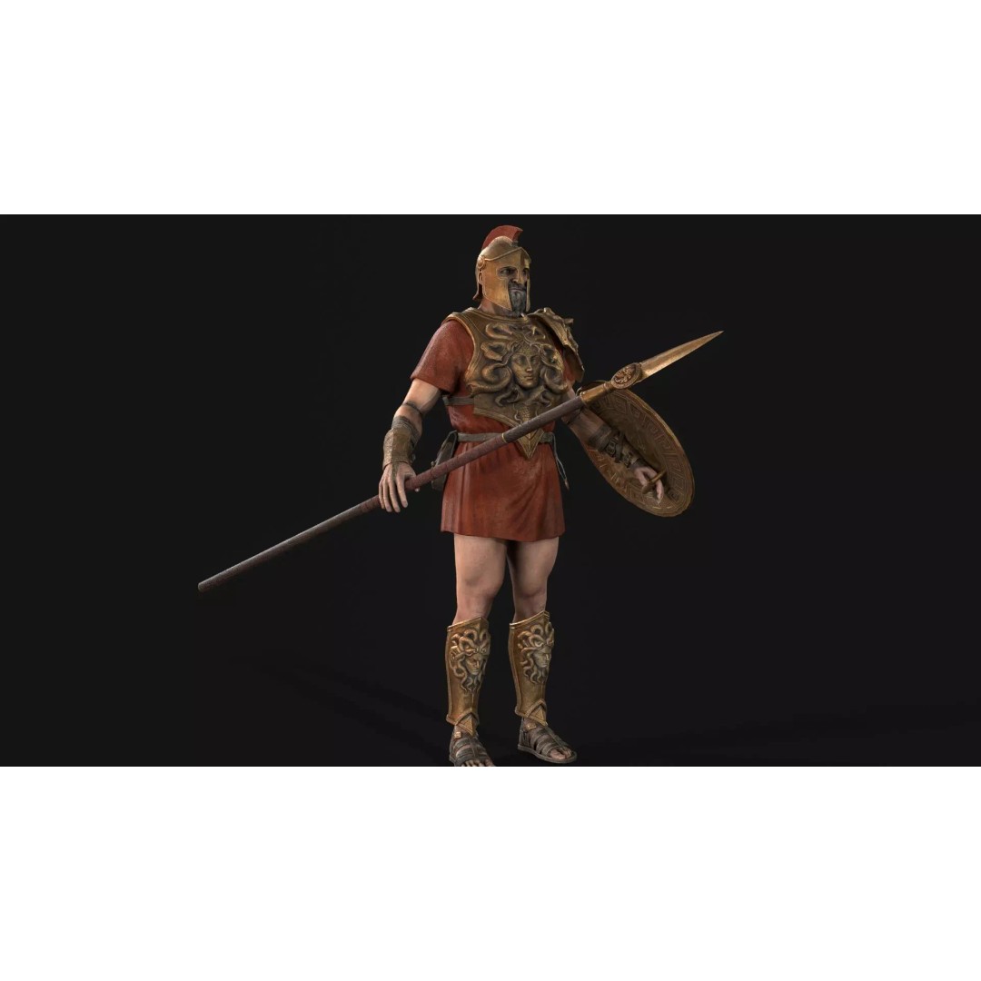 MythWarrior2 3D Model – Low Poly Rigged Character for Games - View 14