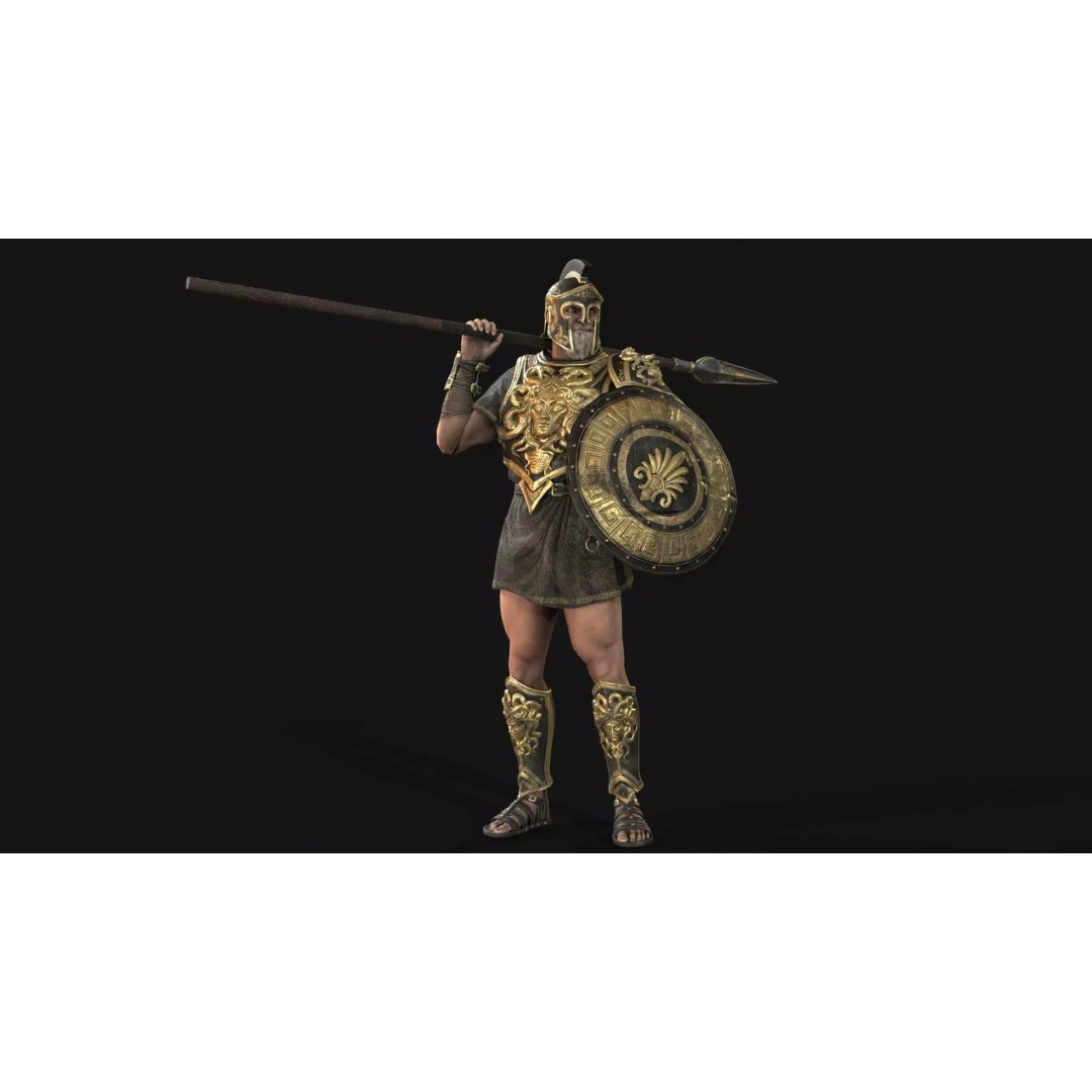 MythWarrior2 3D Model – Low Poly Rigged Character for Games - View 17