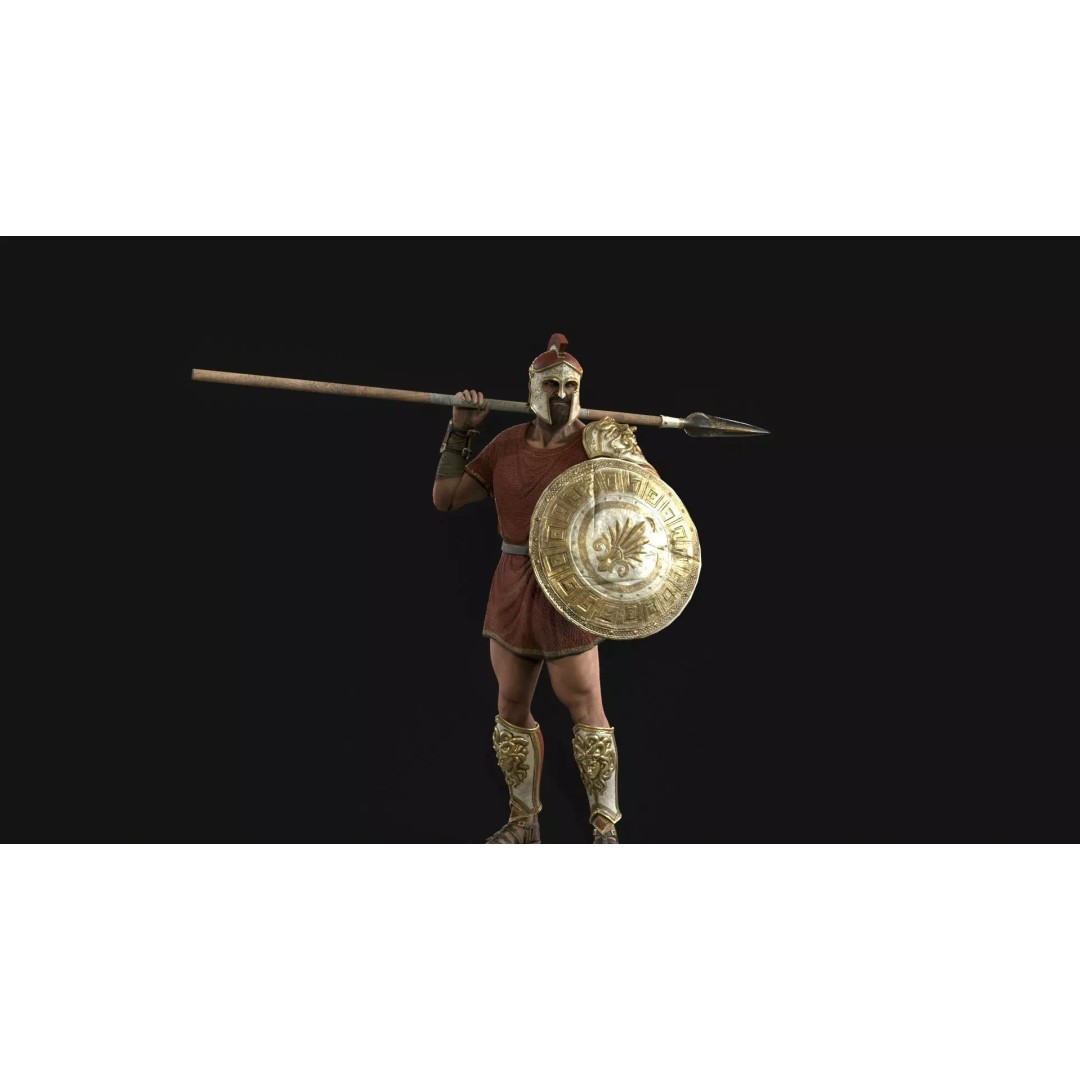 MythWarrior2 3D Model – Low Poly Rigged Character for Games - View 23