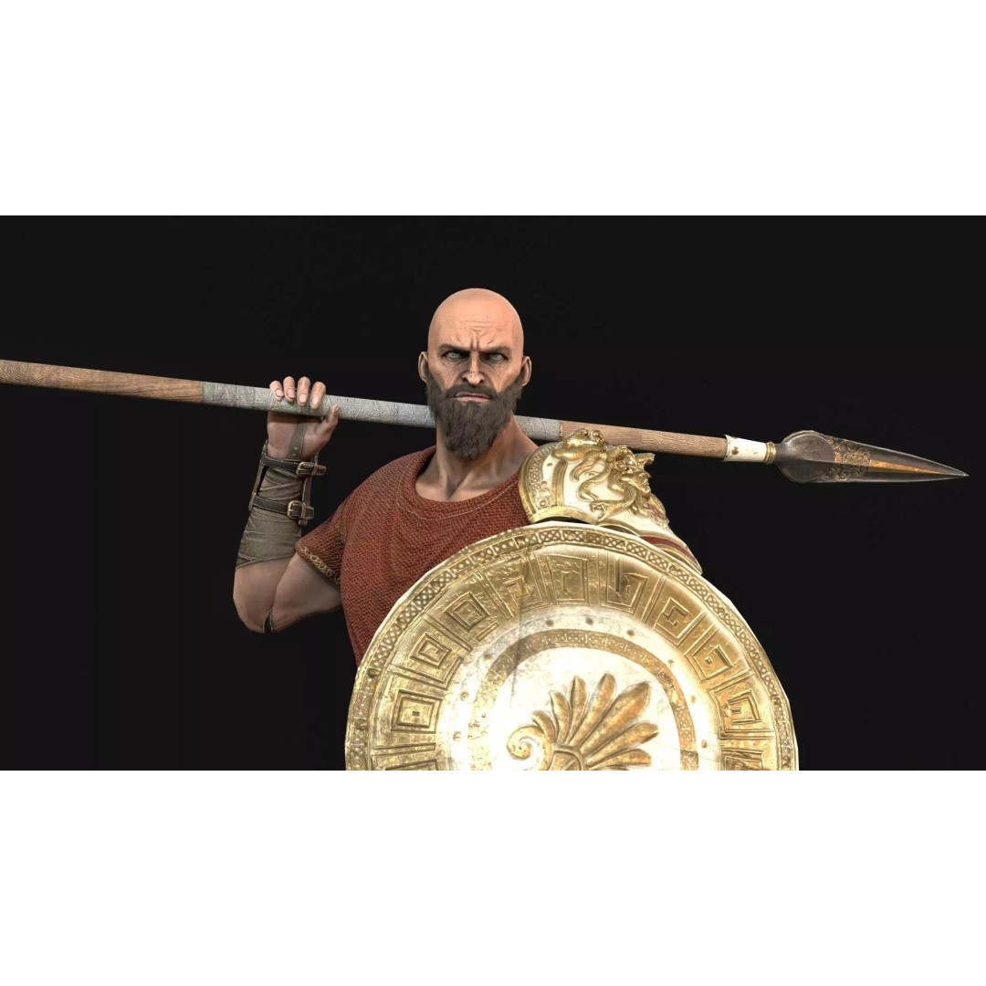 MythWarrior2 3D Model – Low Poly Rigged Character for Games - View 24