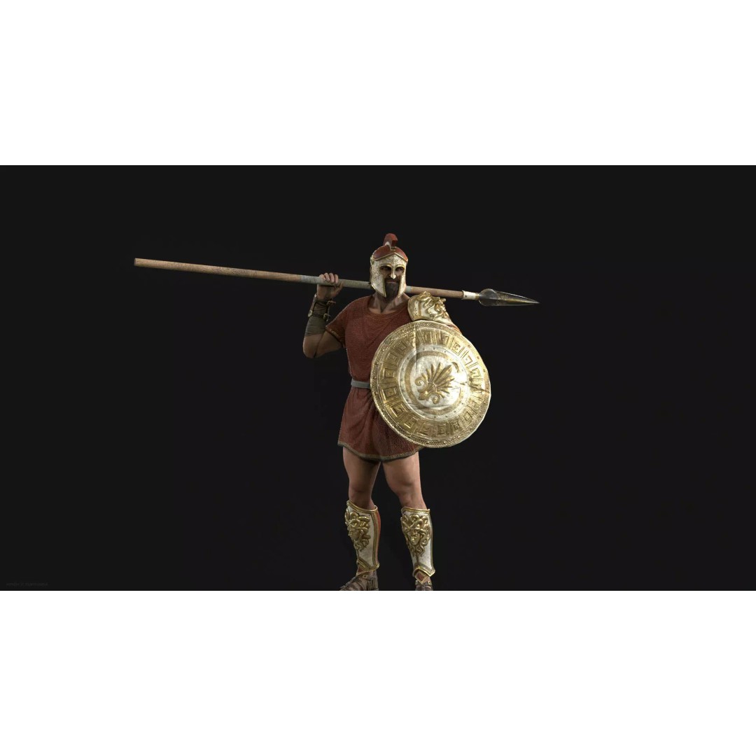 MythWarrior2 3D Model – Low Poly Rigged Character for Games - View 4
