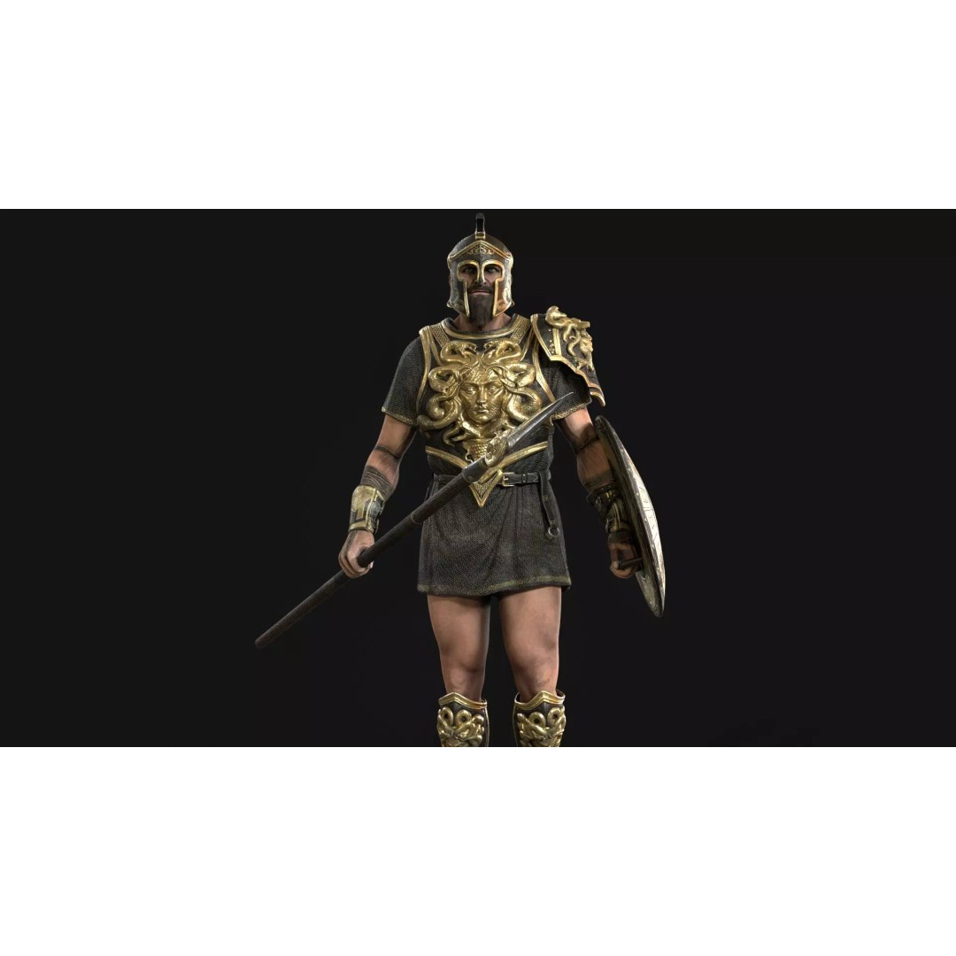 MythWarrior2 3D Model – Low Poly Rigged Character for Games - View 7