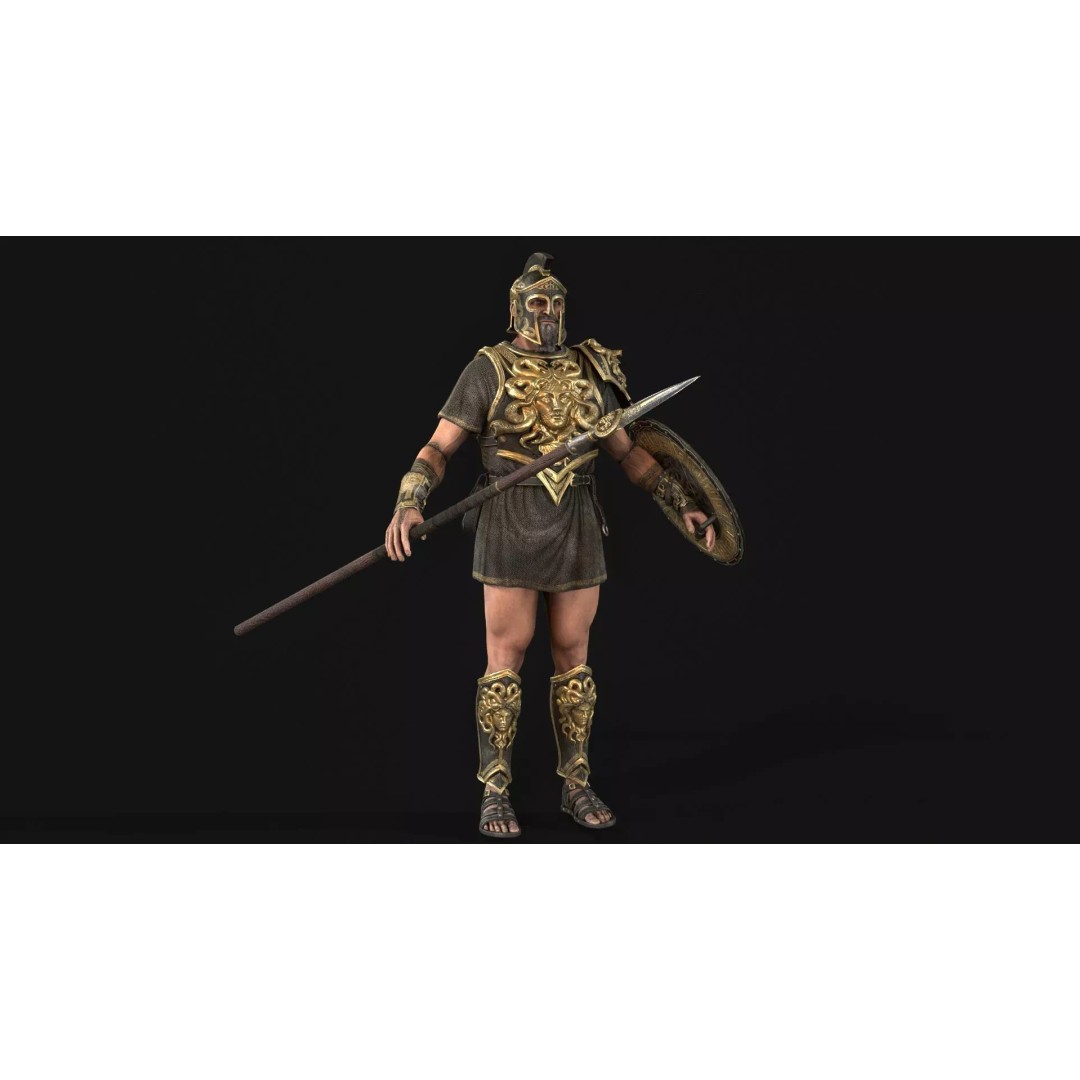 MythWarrior2 3D Model – Low Poly Rigged Character for Games - View 8