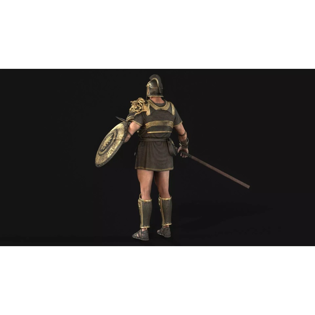 MythWarrior2 3D Model – Low Poly Rigged Character for Games - View 9