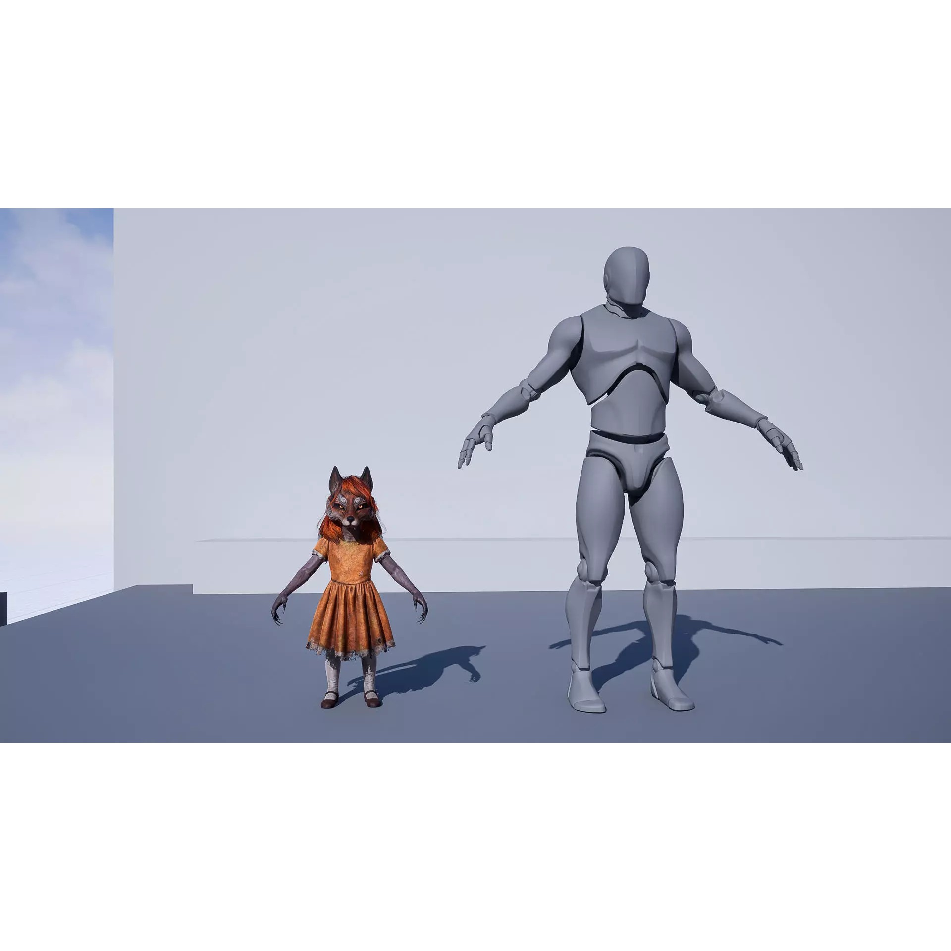 Fox Girl - Low-Poly Game-Ready 3D Model - View 10