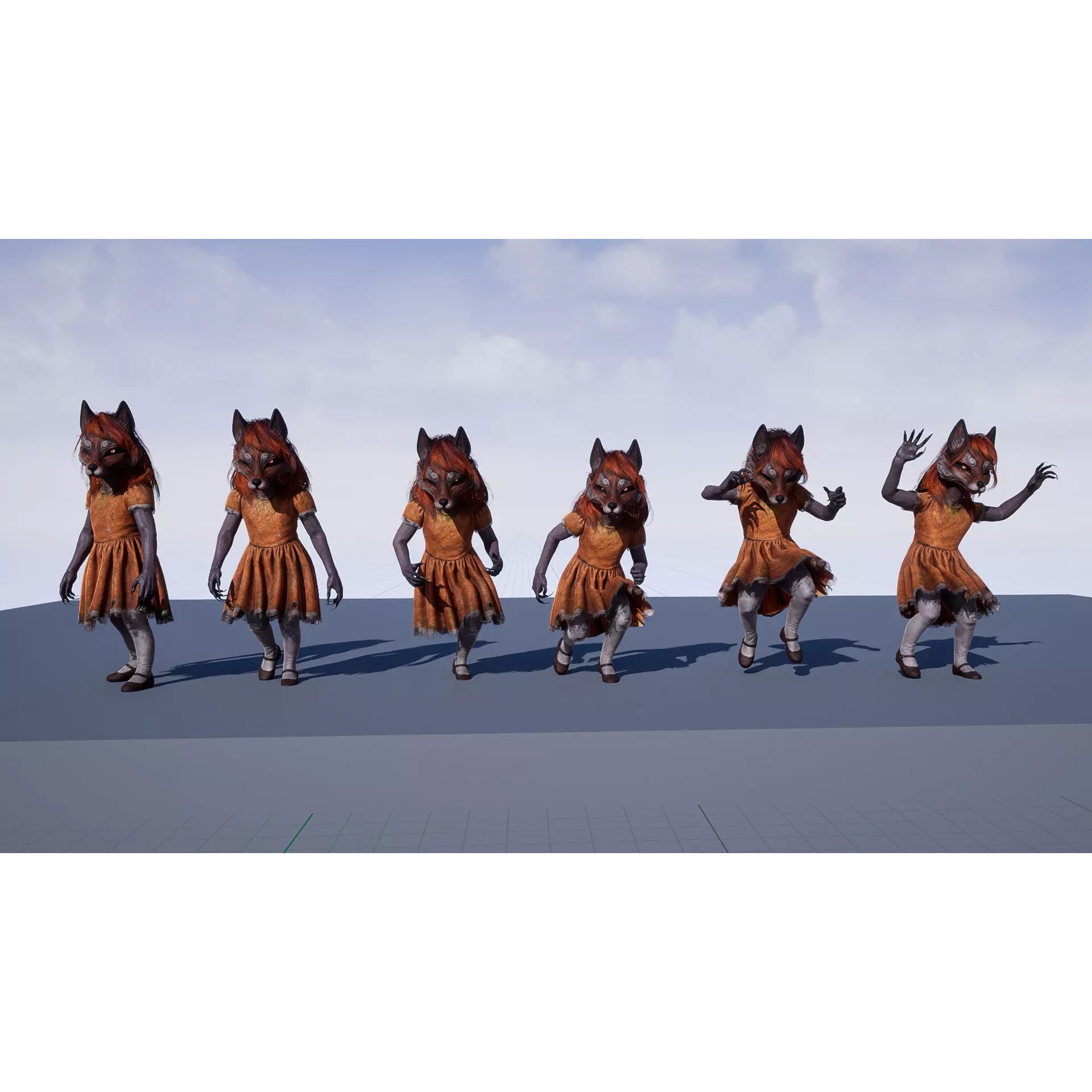 Fox Girl - Low-Poly Game-Ready 3D Model - View 11