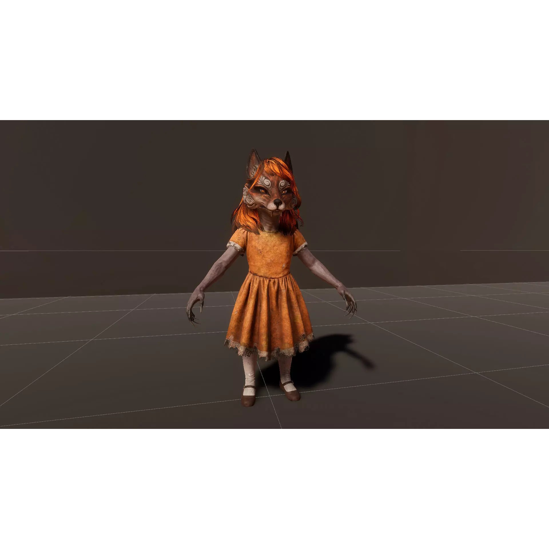 Fox Girl - Low-Poly Game-Ready 3D Model - View 12