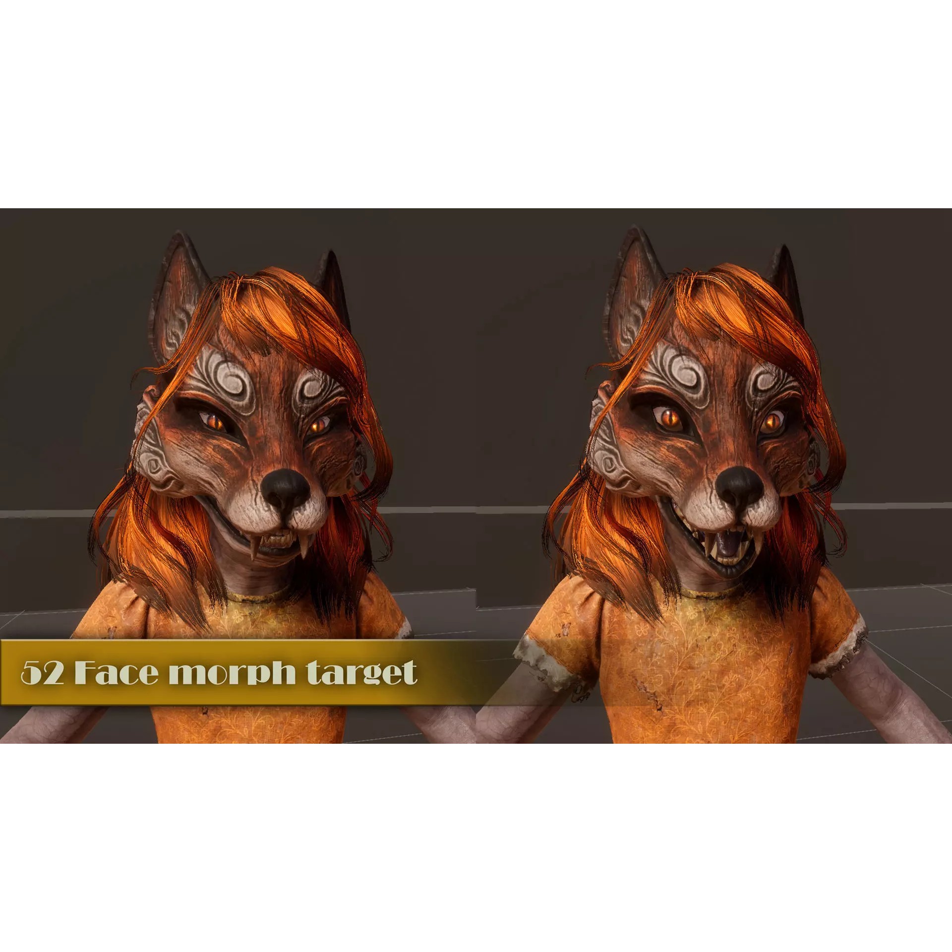 Fox Girl - Low-Poly Game-Ready 3D Model - View 15