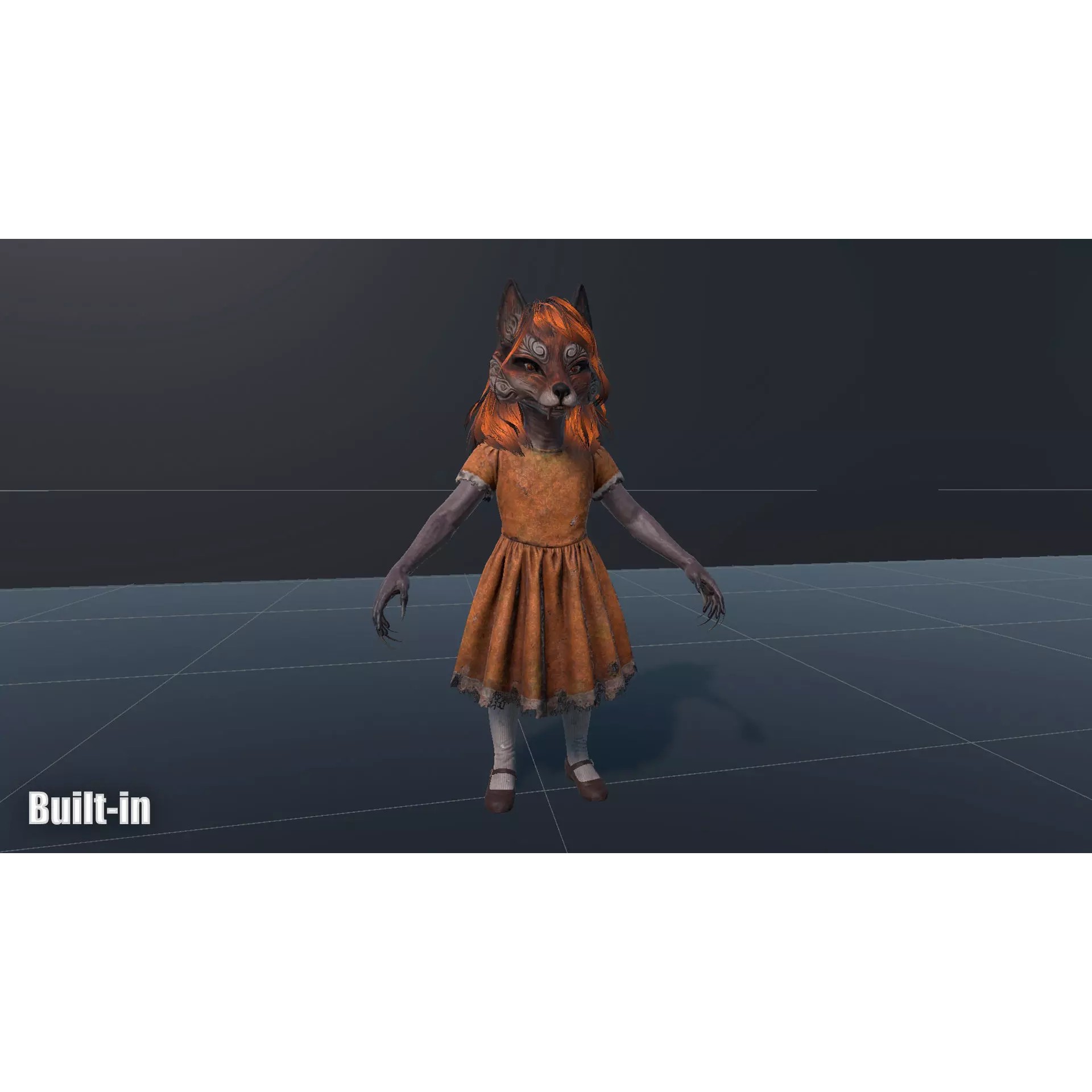 Fox Girl - Low-Poly Game-Ready 3D Model - View 16
