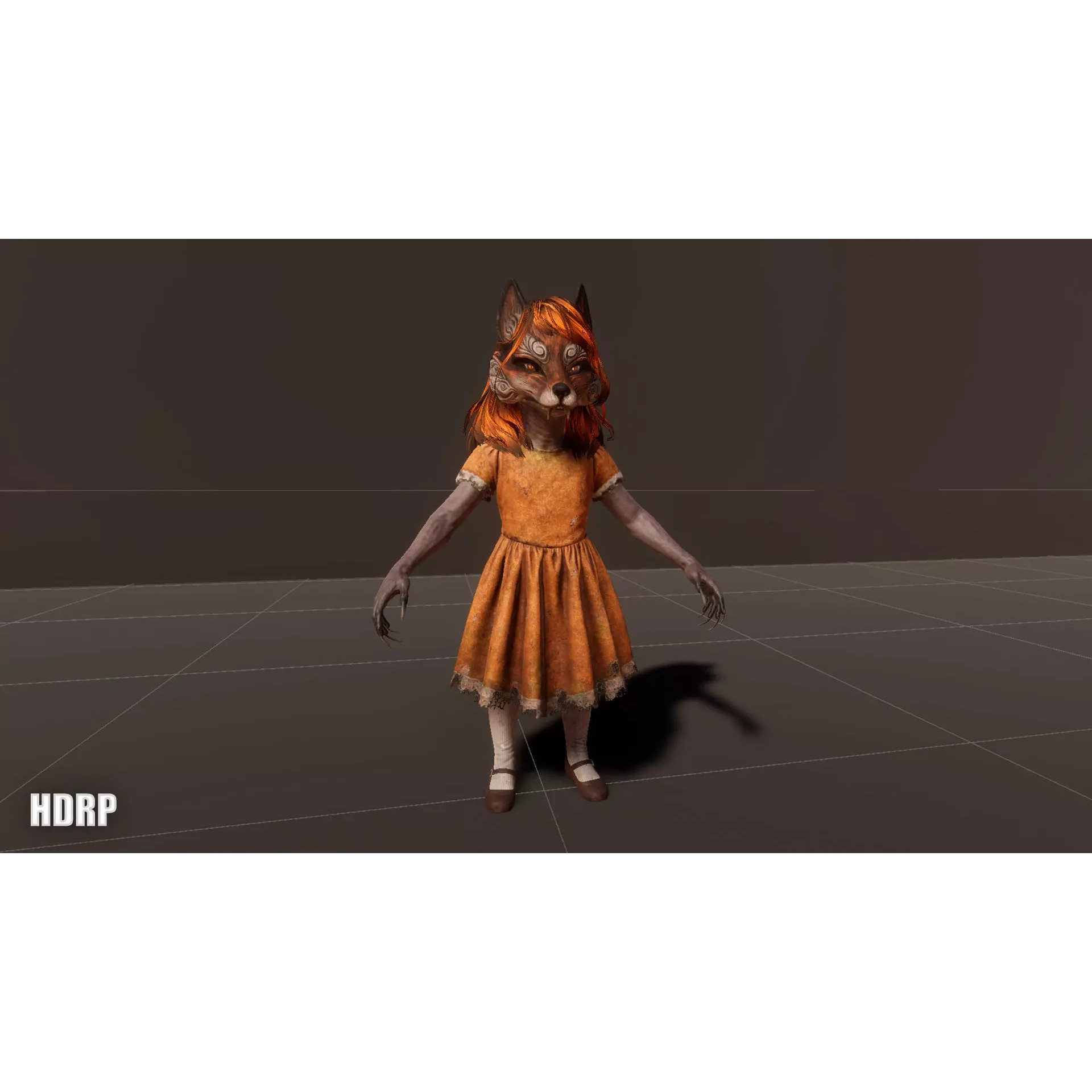 Fox Girl - Low-Poly Game-Ready 3D Model - View 17