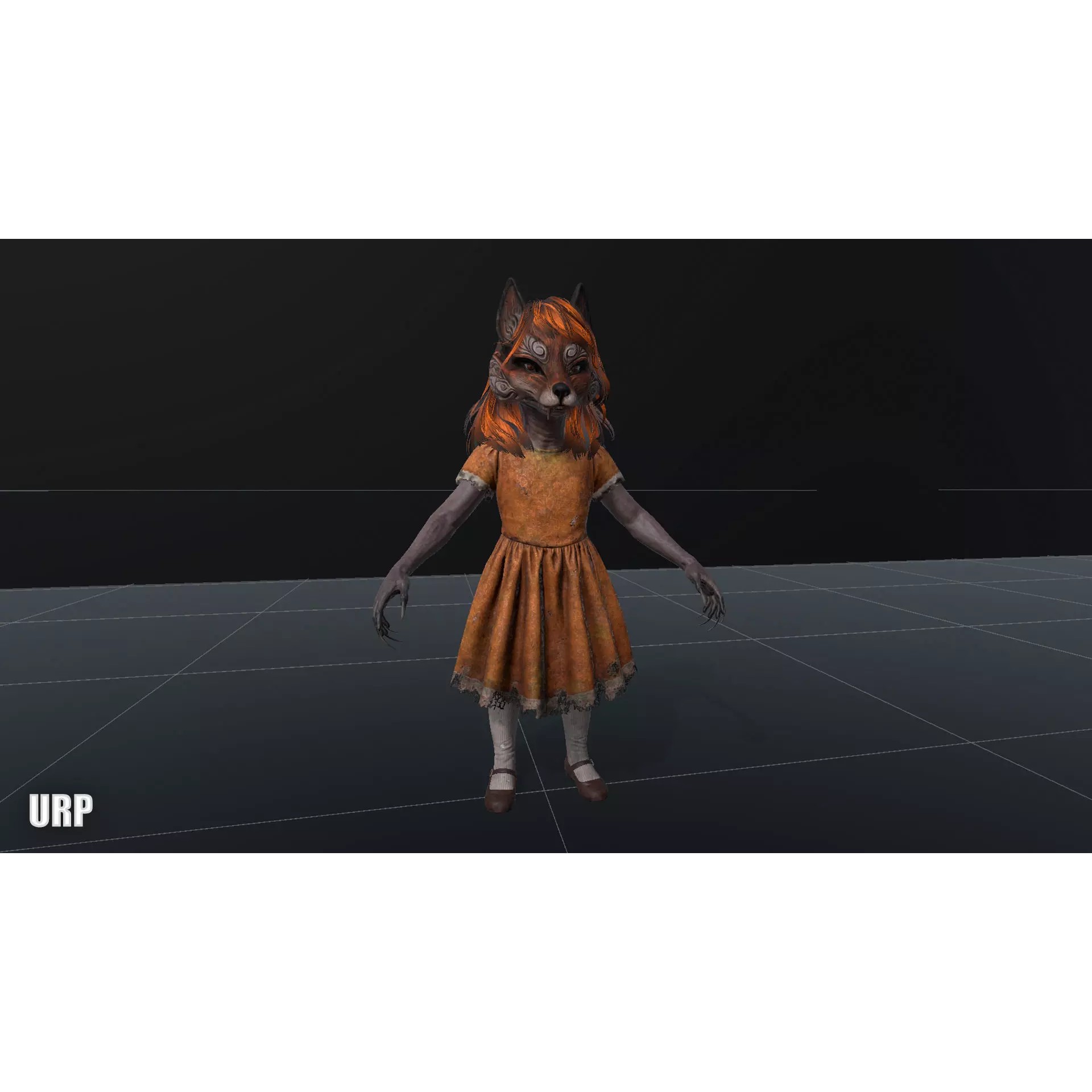 Fox Girl - Low-Poly Game-Ready 3D Model - View 18