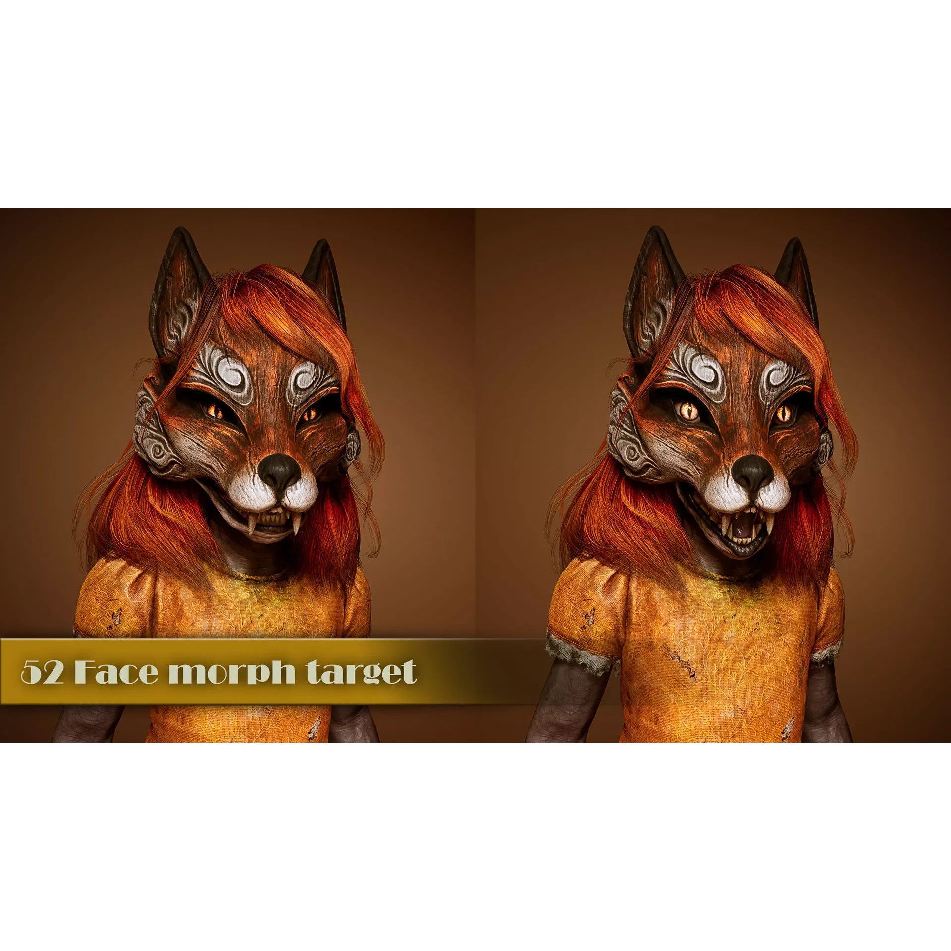Fox Girl - Low-Poly Game-Ready 3D Model - View 5